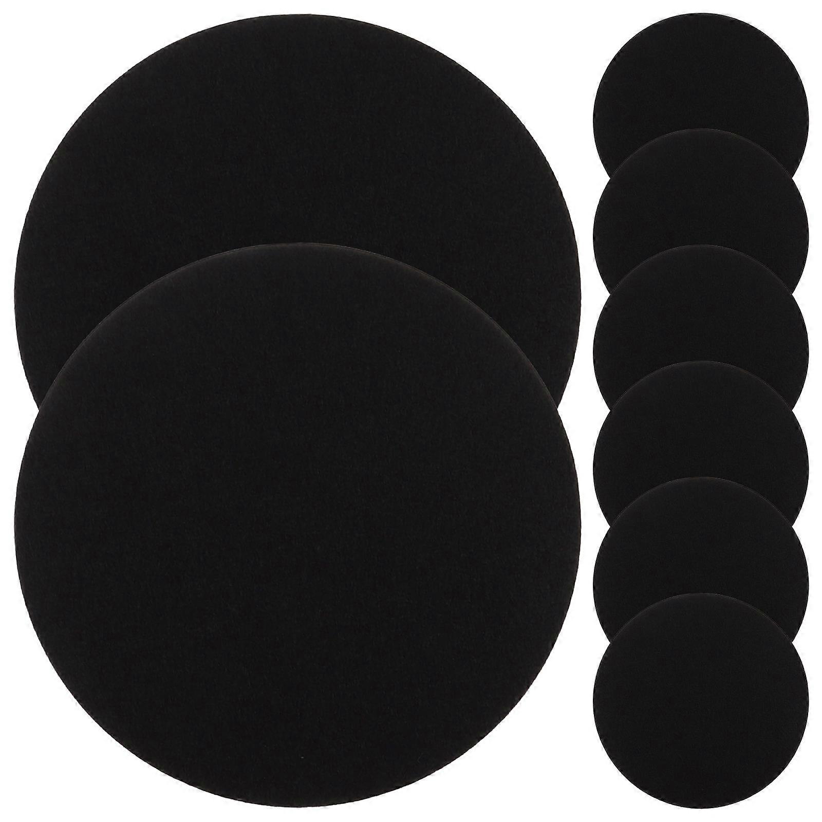 Black Felt Coasters Nonslip And Absorbent For Coffee Table Decor 8Pcs