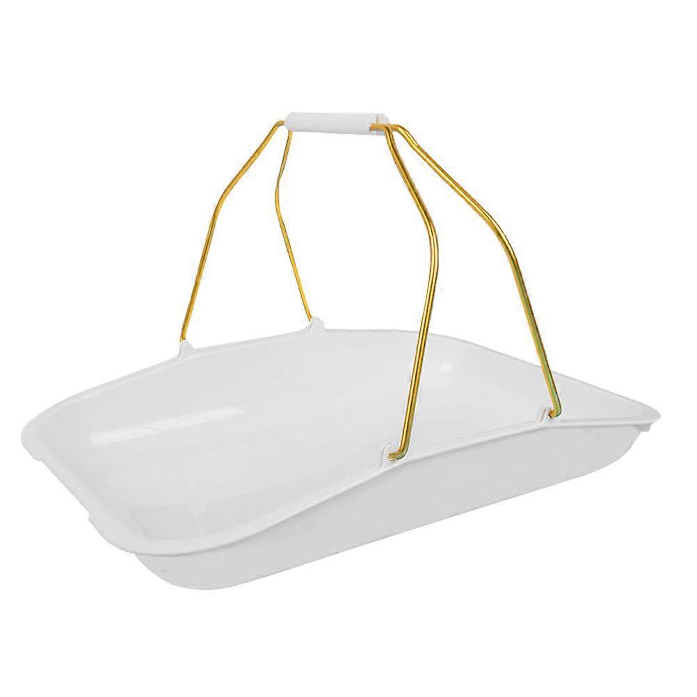 Bread Tray with Handle Rectangular Handheld Basket Baking Supply White 40x30cm Food Presentation 1Pack