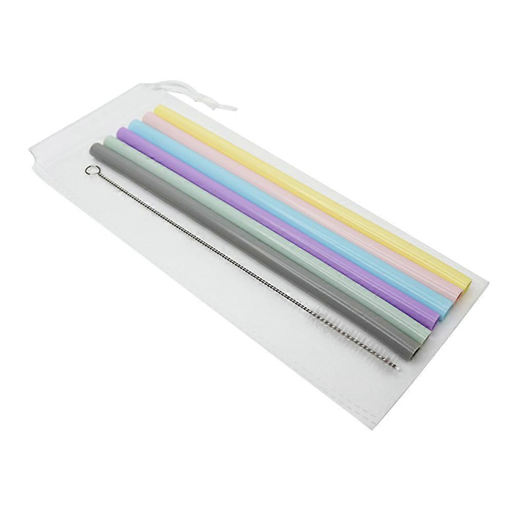 Thick Tube Design Silicone Straws Cocktail Mixing Home Use 6Pcs Multi-Colored 25*1 Cm