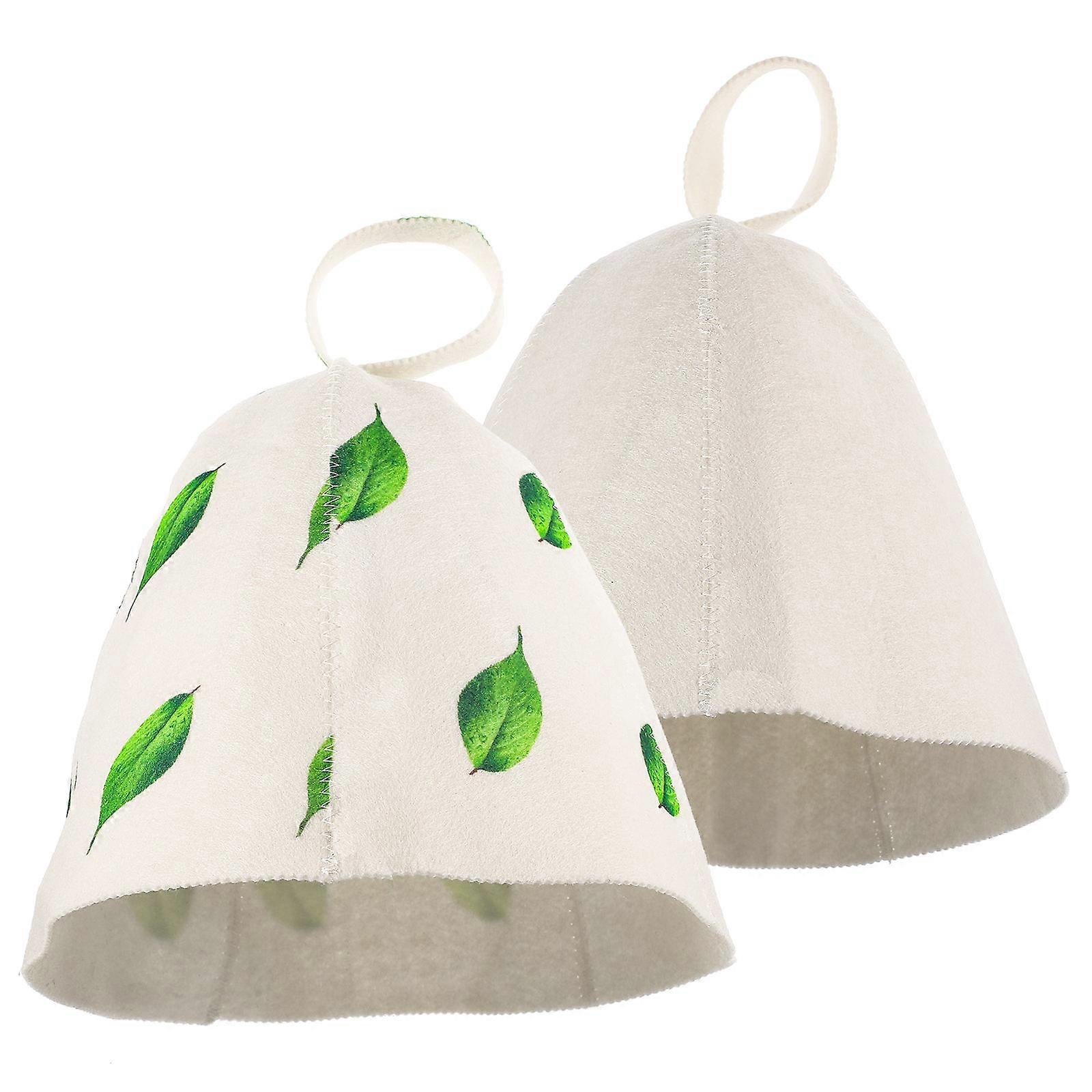 Sauna Hat Bathing Hat Simple Style Moisture Absorption Head Protection 2Set