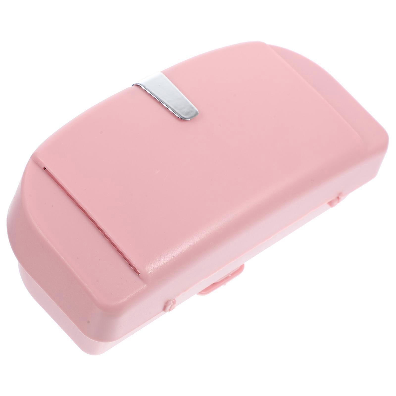 Car Glasses Holders Pink ABS Oxford Cloth Iron Material Eyewear Case Multifunctional Bathroom Office Desktop 18x10x6.5CM Desktop Placement 1Pack