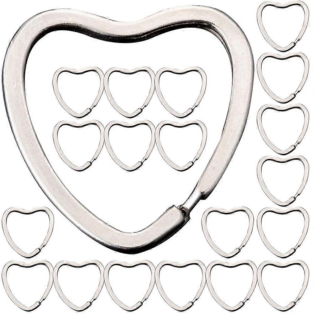 DIY Jewelry Multi-Use Heart Shape Key Rings Retro Style Key Chain Rings Metal General Users 30Pcs