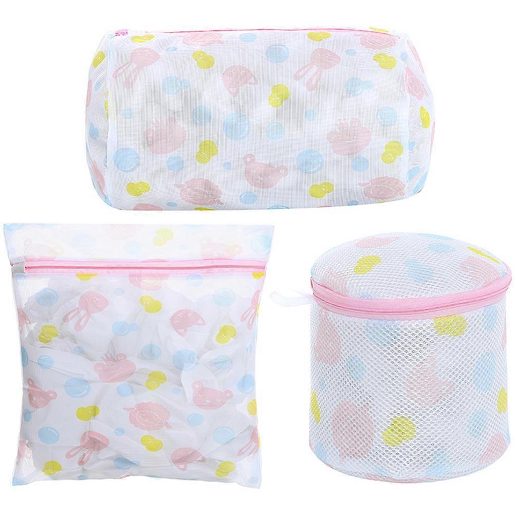 3pcs Mesh Laundry Bags Zippered Polyester Pouches for Delicates, Underwear, Socks, and Gloves with Breathable Fine Mesh for Washing
