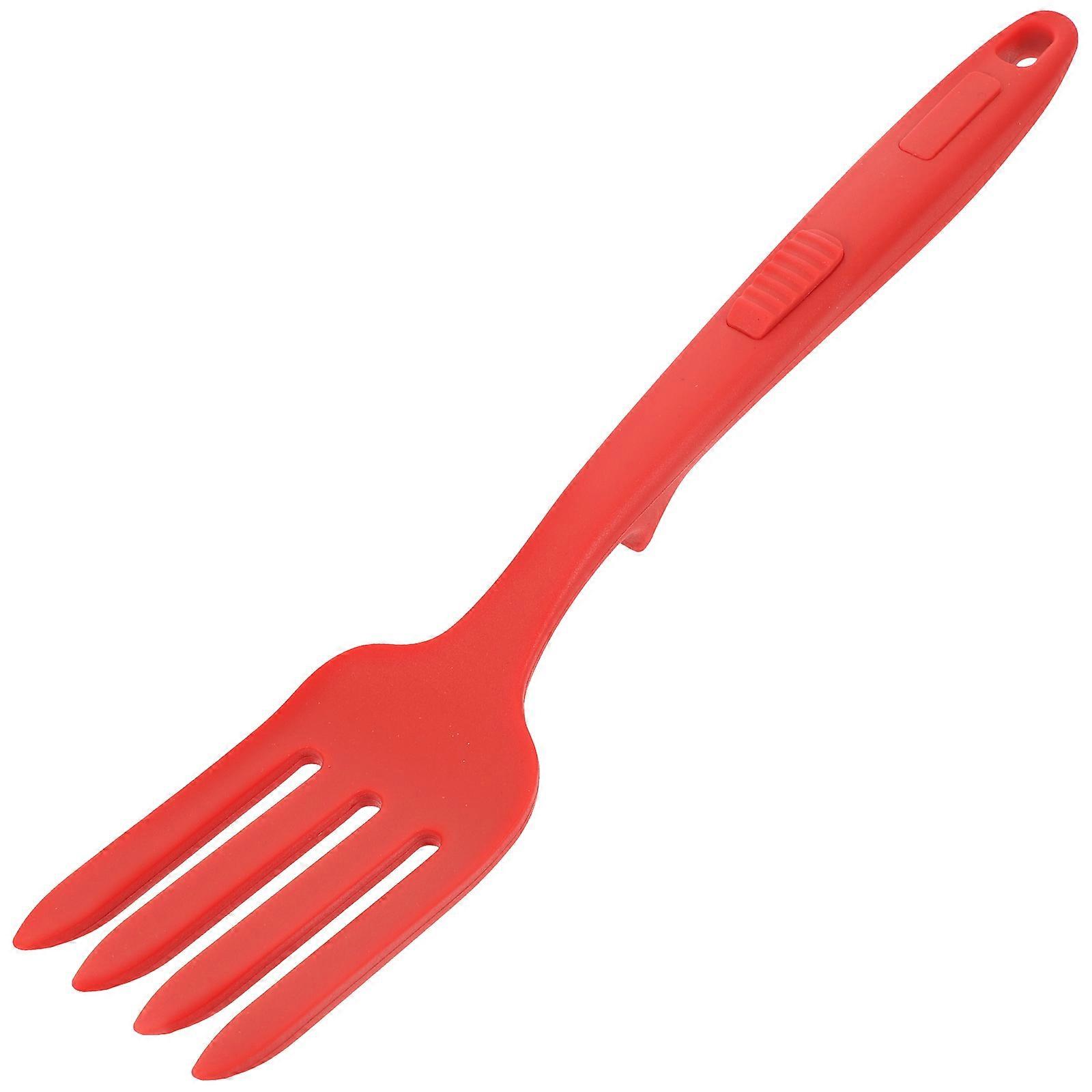 Kitchen Cooking Fork Pasta Server Fork Home Use Red 29.5X5.3X2.4CM 1Set
