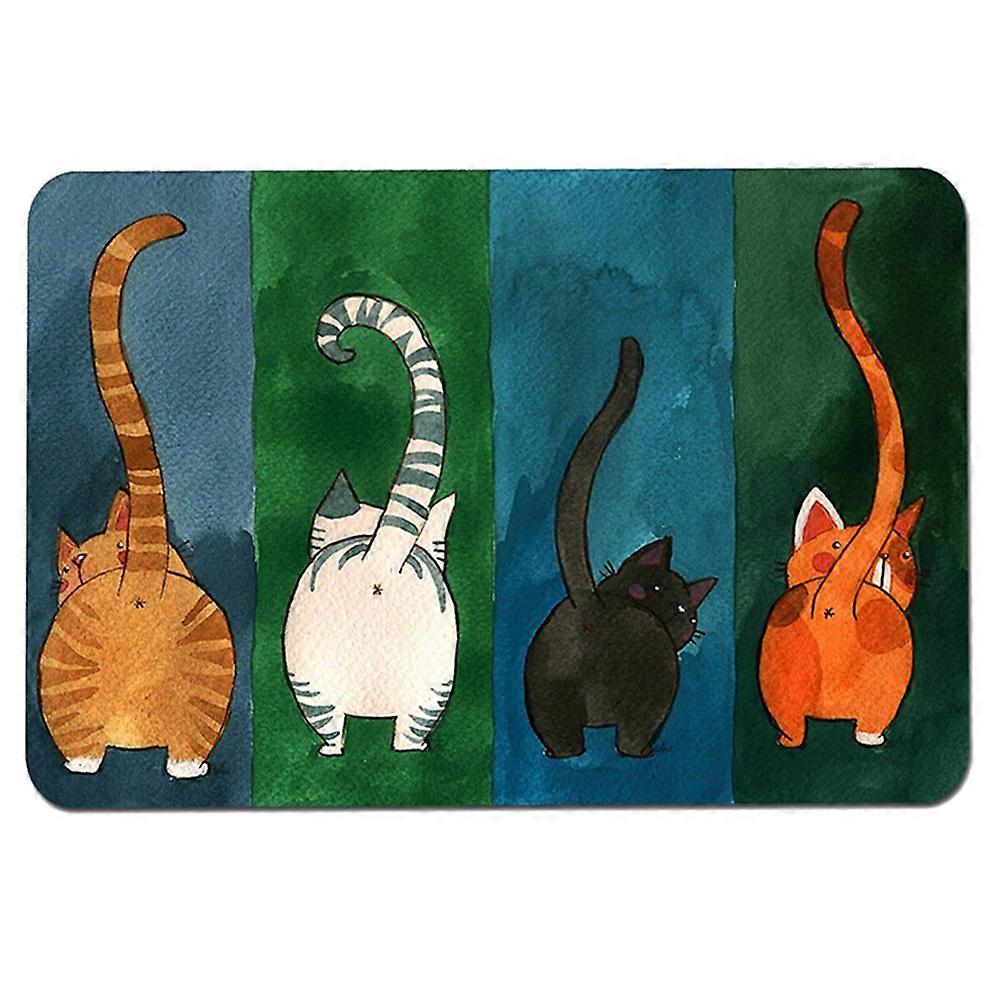 Cat Pattern Non-Slip Doormat for Indoor and Outdoor Entrance (L)