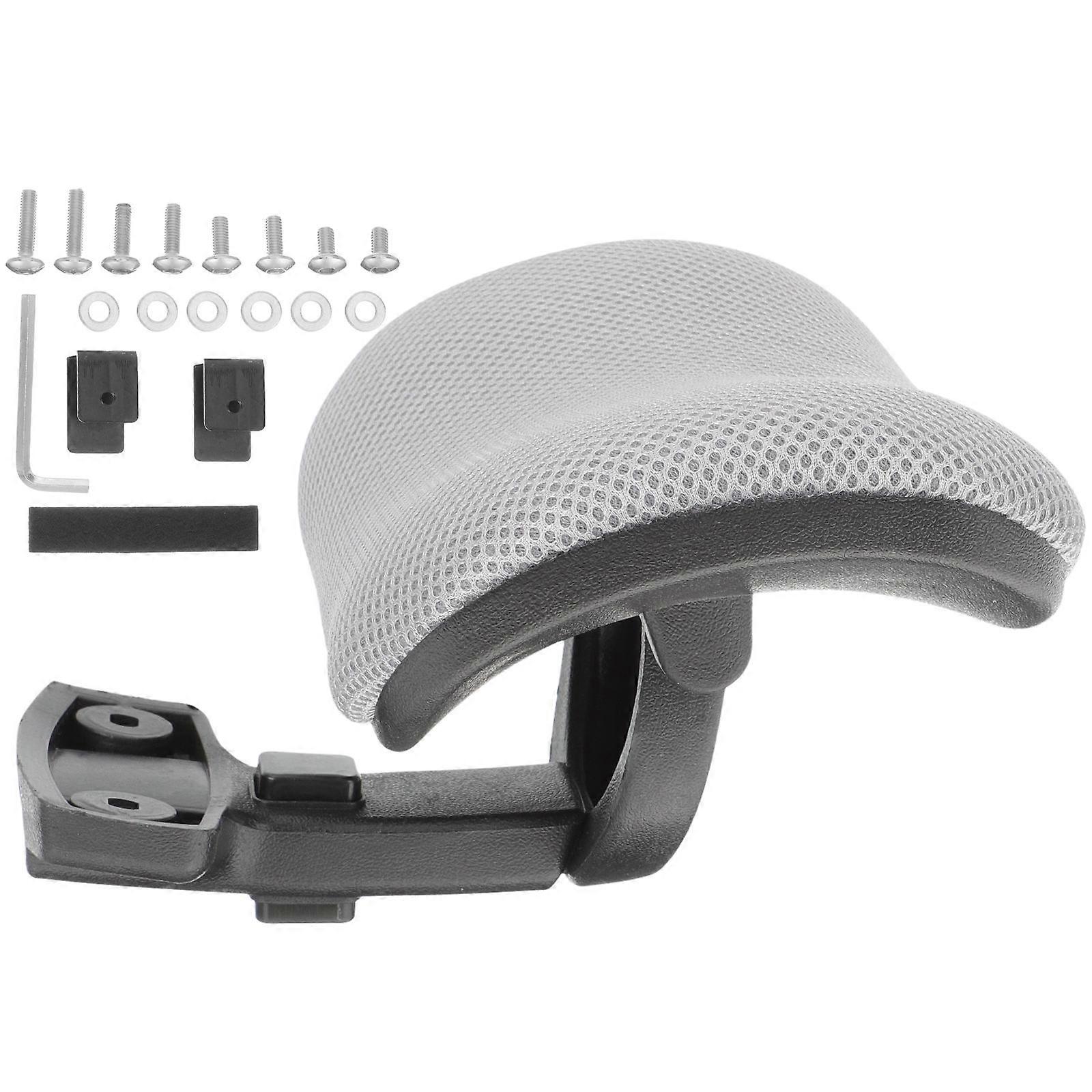 Ergonomic Adjustable Headrest Cushion for Office Chairs Easy Clip On Neck Support for Home and Work Use Silver Gray