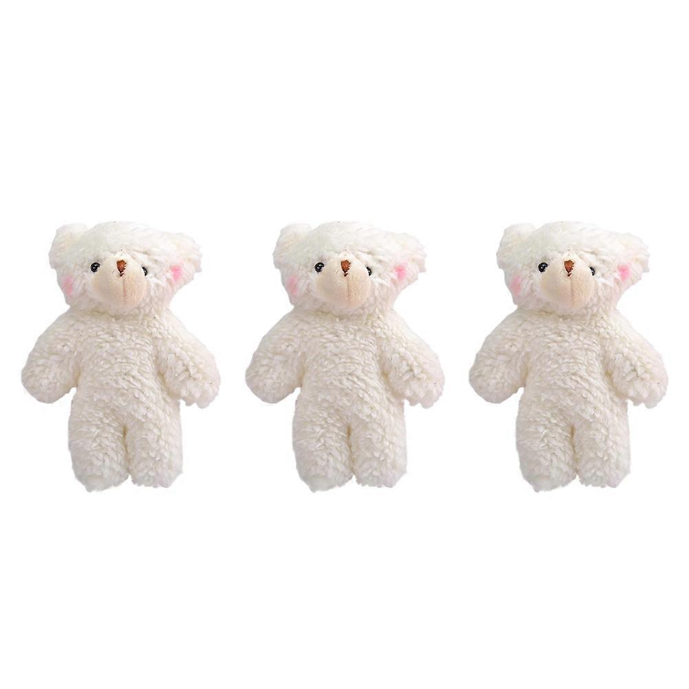Lovely Key Chain Pendants Bear Shape Plush Keychains Bag Accessory 3Pcs