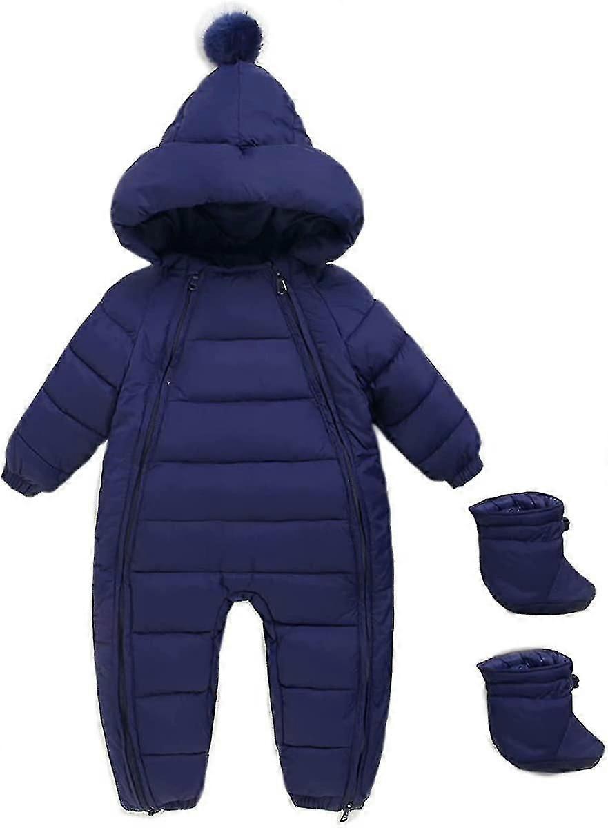 아기 신생아 두꺼운 후드 겨울 방한복 장난 꾸러기 소년 소녀 스노우 웨어 부츠