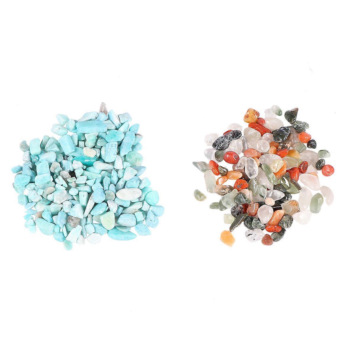 Garden Pebbles Crystal Stones Aquarium Decoration Fish Tank Ornament Assorted Color 0.8X0.8X0.5CM 2Pack