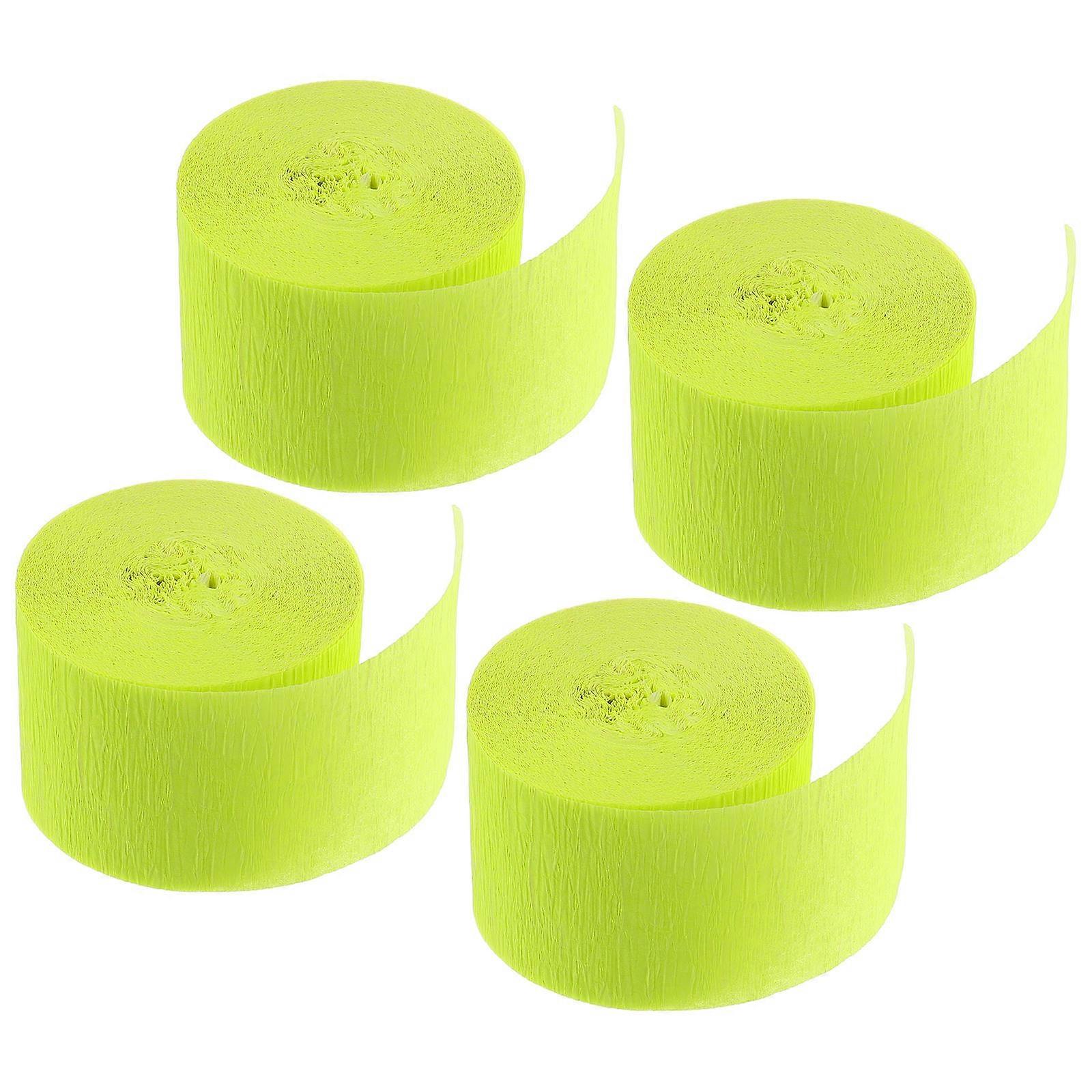 Decorative Crepe Paper Streamers Green Craft Paper For Birthday Party Decorations Classroom Diy Crafting 4Pcs