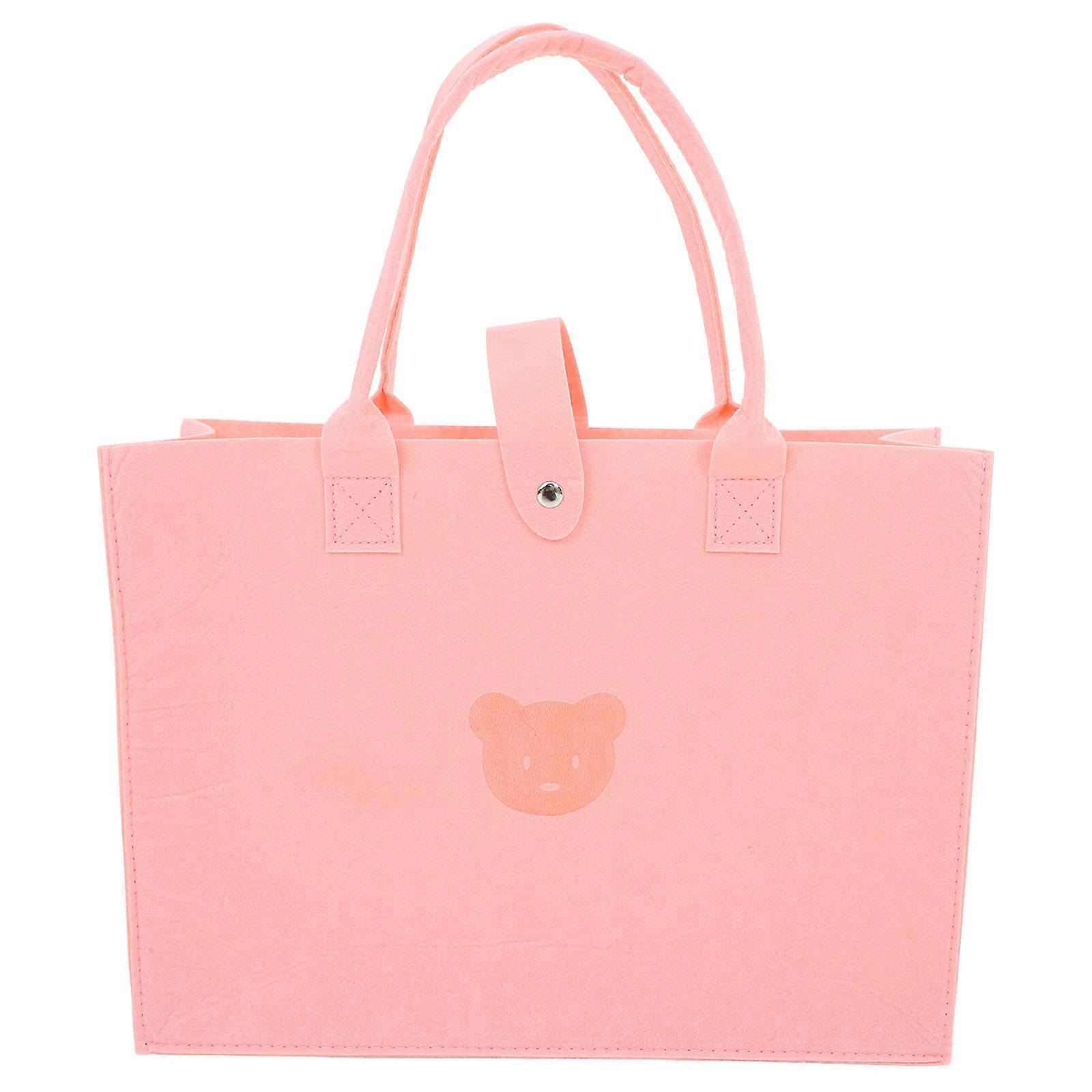 Heavy Duty Reusable Felt Tote Bag with Handles for Women – Spacious Lightweight Shopping, Travel & Diaper Organizer for Daily Use