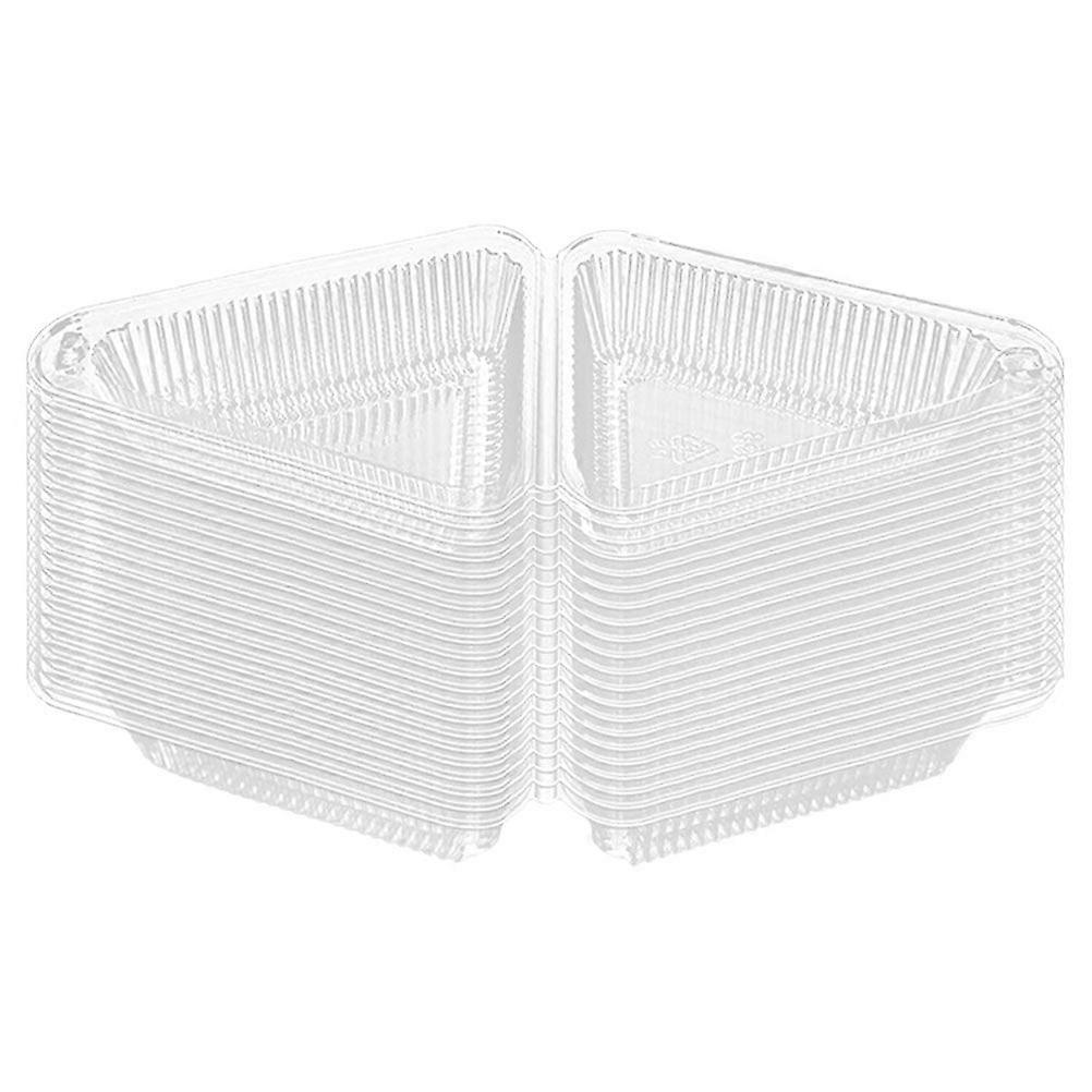 50pcs Cake Carrier Cheese Container Cake Slice Box Pie Carrier Clear Container