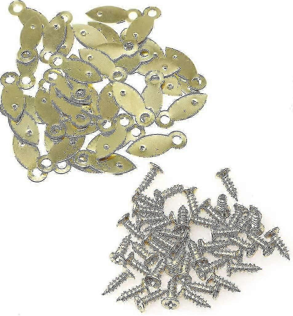 100pcs Golden Picture Frame Flat Turn Buttons 8 X 22mm With Mounting Screws