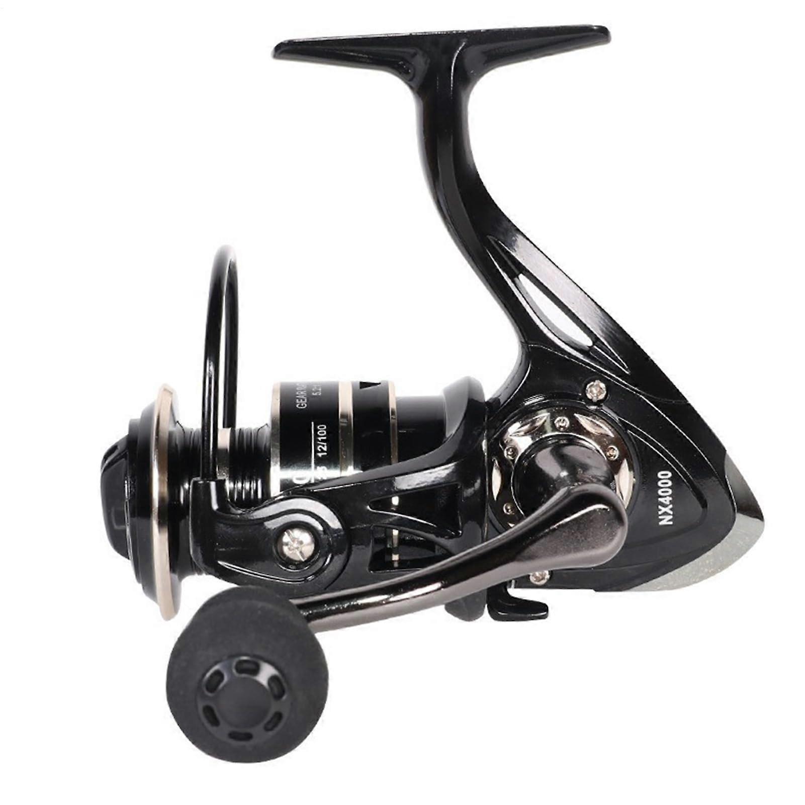Spincast Fishing Reel NX-6000, Portable Metal Baitcasting Tool with 5.2:1 Gear Ratio for River and Lake Angling