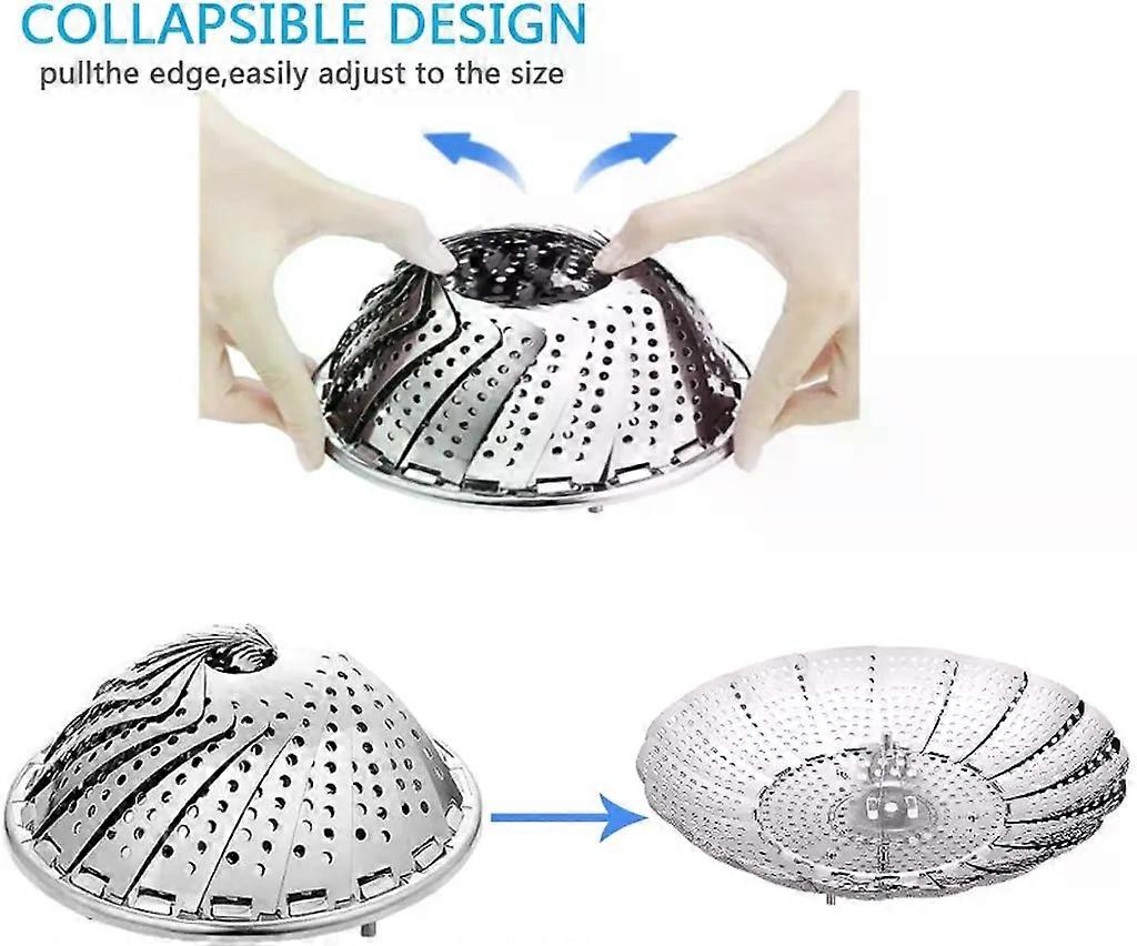 Dampkurv - Justerbar dampinnsats i rustfritt stål - Vegetabilsk dampkoker.