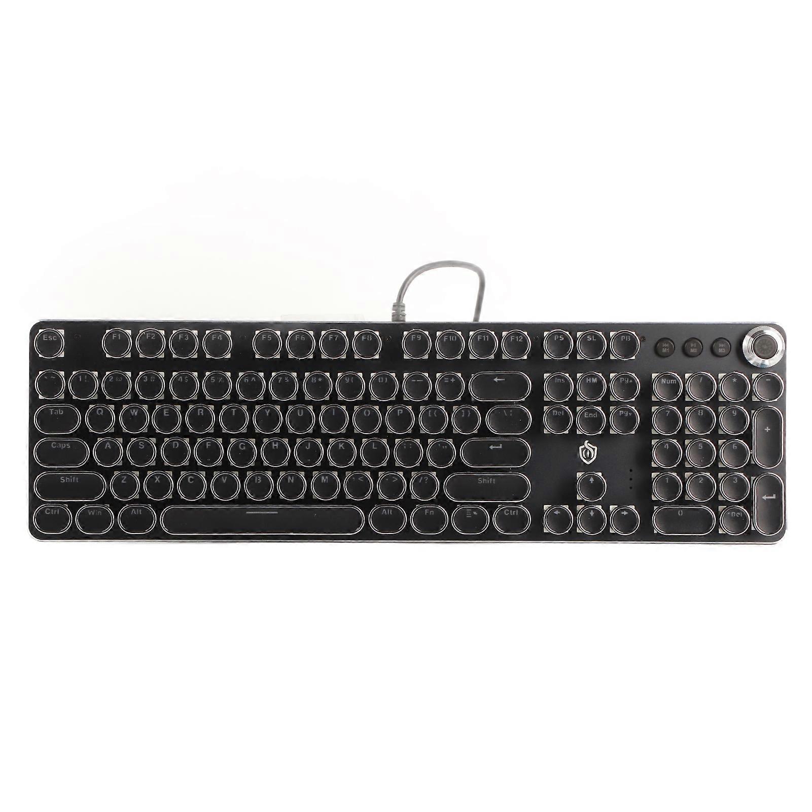 104 Keys Retro Style Electroplated Keyboard Gaming Mechanical Keyboard with Lighting Effect
