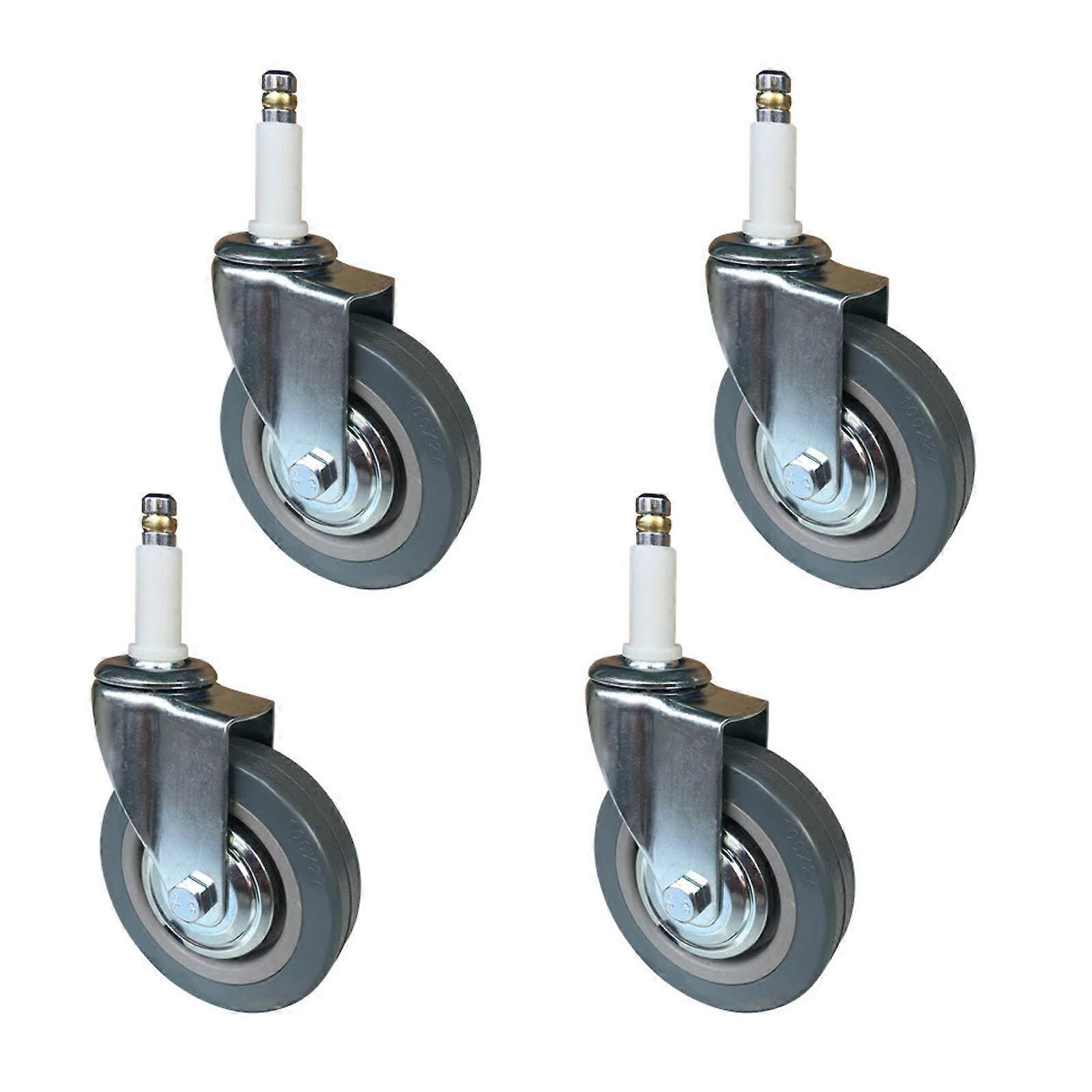 4 Inch Heavy Duty Swivel Stemer Wheels for Furniture Trolley, Low Noise Universal Wheel, 80kg Load Capacity, 4pcs, 50mm