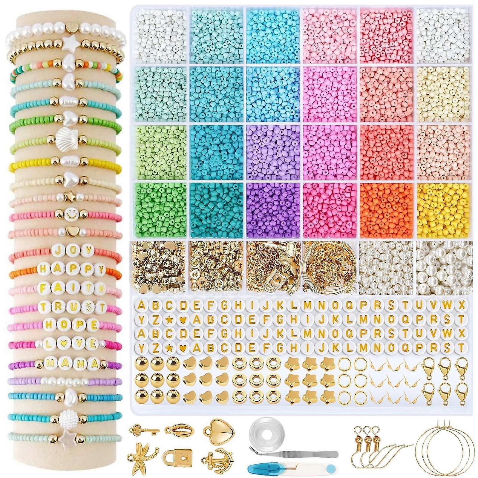 3 Mm Beads For Bracelets 24 Colorful Macaron Matte Glass Beads Set For Thread DIY Bracelet Kit