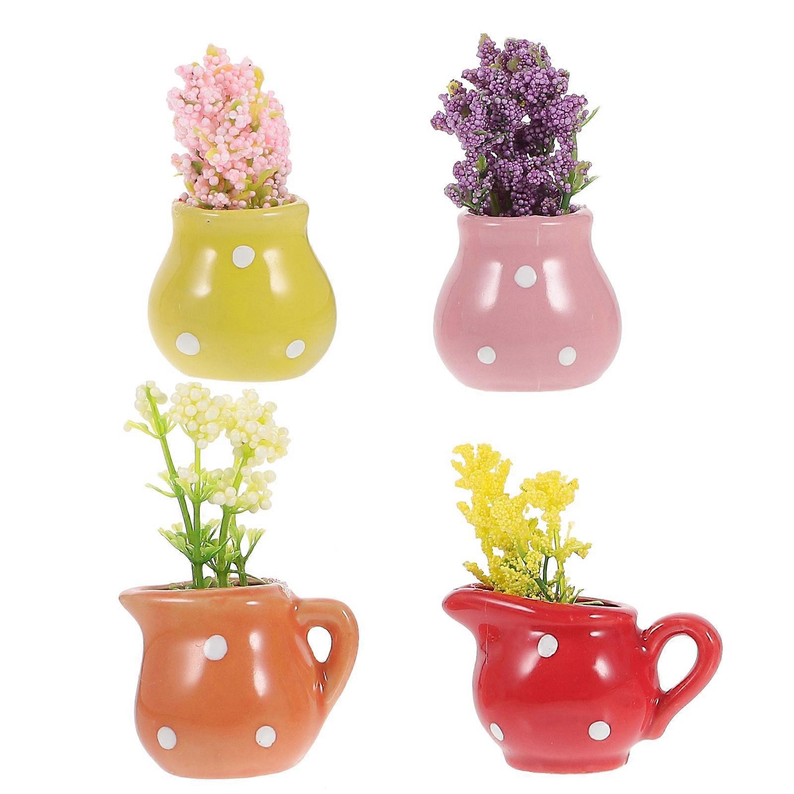 Beautiful Refrigerator Magnets 3D Simulation Vase Shape Assorted Color 4Pcs
