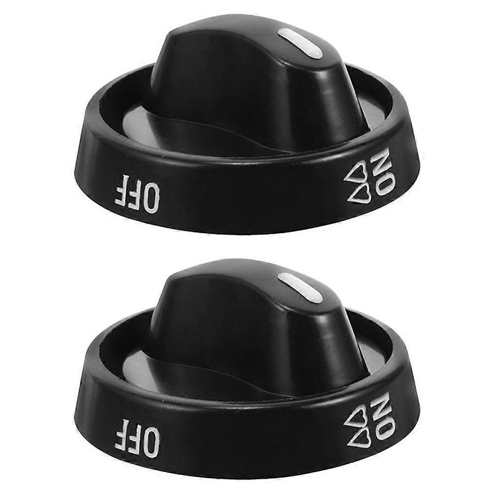Gas Stove Knobs Universal Design For Kitchen Cookers Black Plastic Control Flame Intensity Adjustment 2Pcs