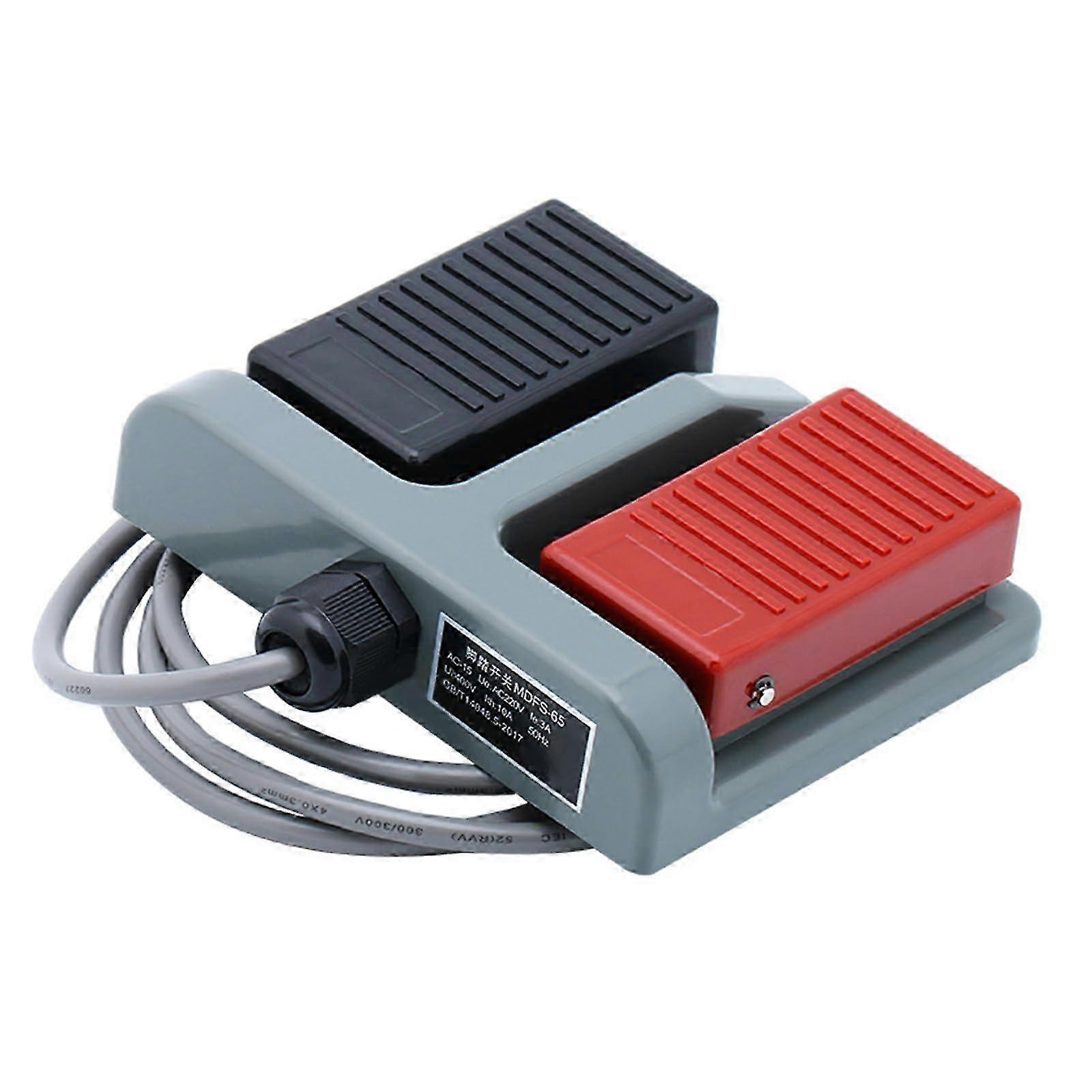 Self-Resetting Double Pedal Foot Switch for Industrial Applications, Non-Slip Design for Enhanced Safety and Control