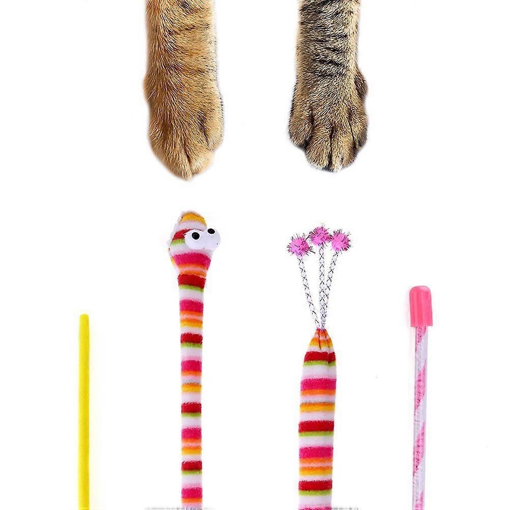 Pet Teaser Cotton Material with Bell and Exerciser for Cat and Kitten 2Pcs