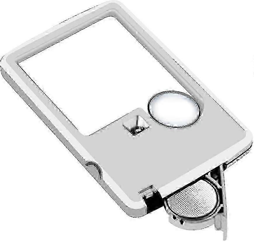 Portable Led Magnifier Pocket Magnifier For Reading, 3x 6x Strong Rectangular Pocket Magnifying Glass, Great For Small Print Reading