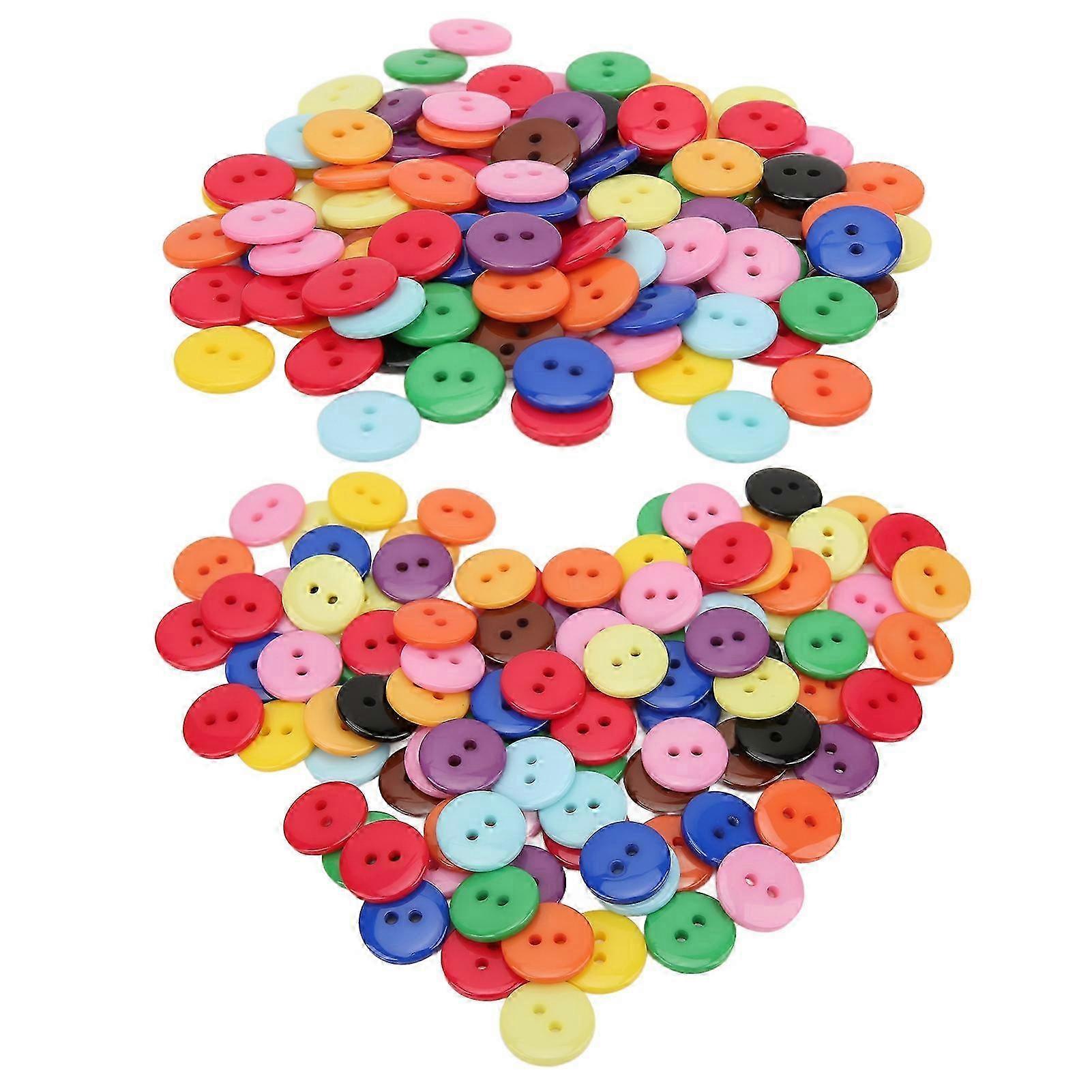 200st slitstarka flerfärgade syknappar för hushållskläder tillbehör (24L = 15,0 MM)