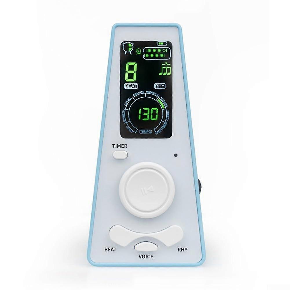 Electronic Metronome Timer: Adjustable Volume and Beat Control Digital Metronome, Compact Size for Guitar Violin Saxophone (Blue)