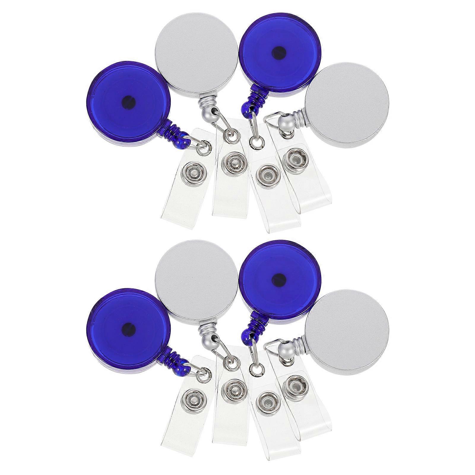 ID Card Retractable Clip Badge Holder Round Shape Shows 8Pcs