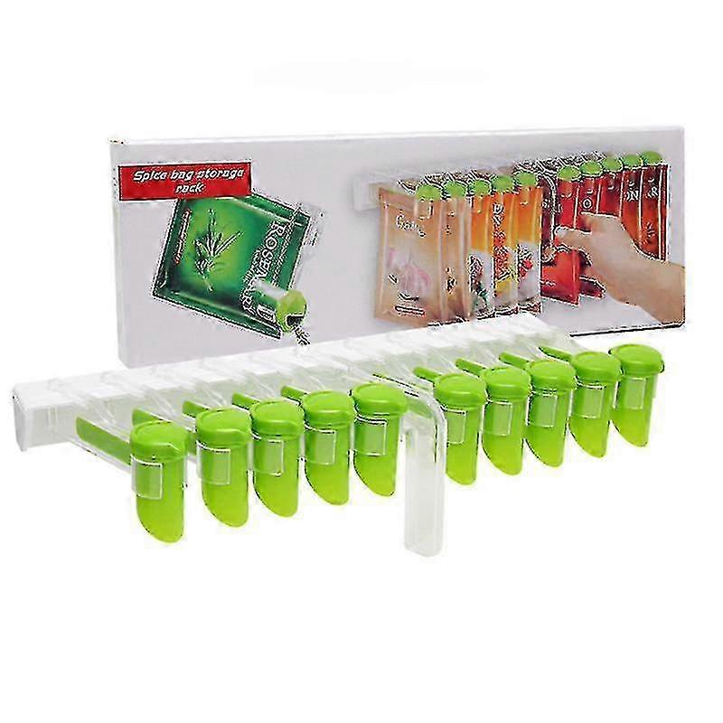 Kitchen spice sealing clip wall mounted spice storage rack