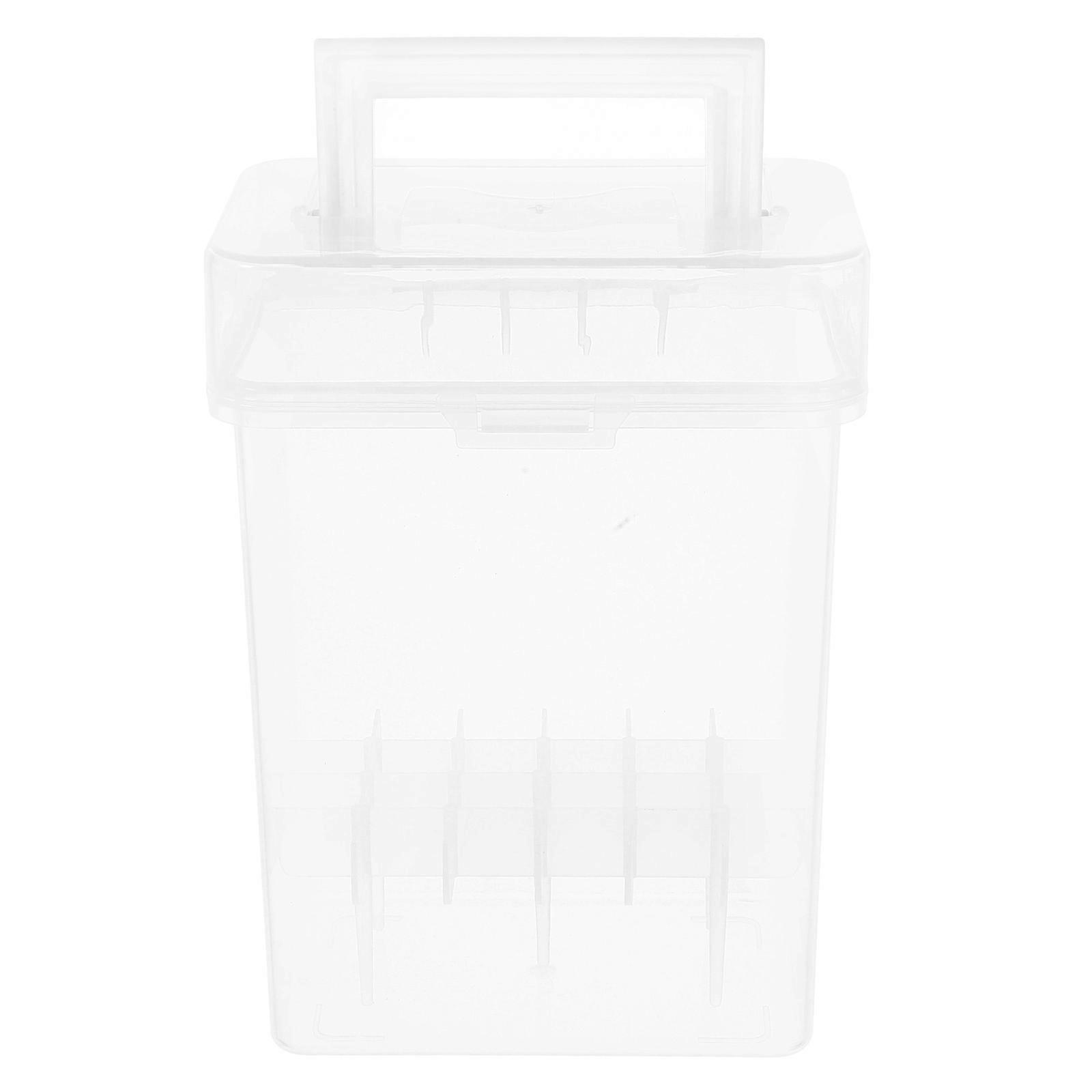 Clear Transparent Marker Storage Case with Handle   High Capacity Pencil Organizer Box for Artists, Secure Base, Easy Identification and Portability
