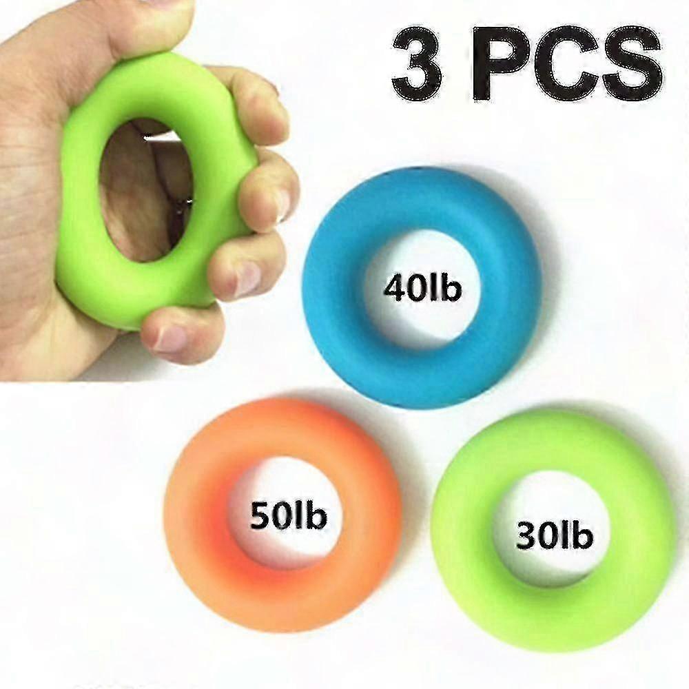 3-Pack Finger Strength Rings for Hand and Forearm Workouts - Grip Enhancer for Training and Exercise