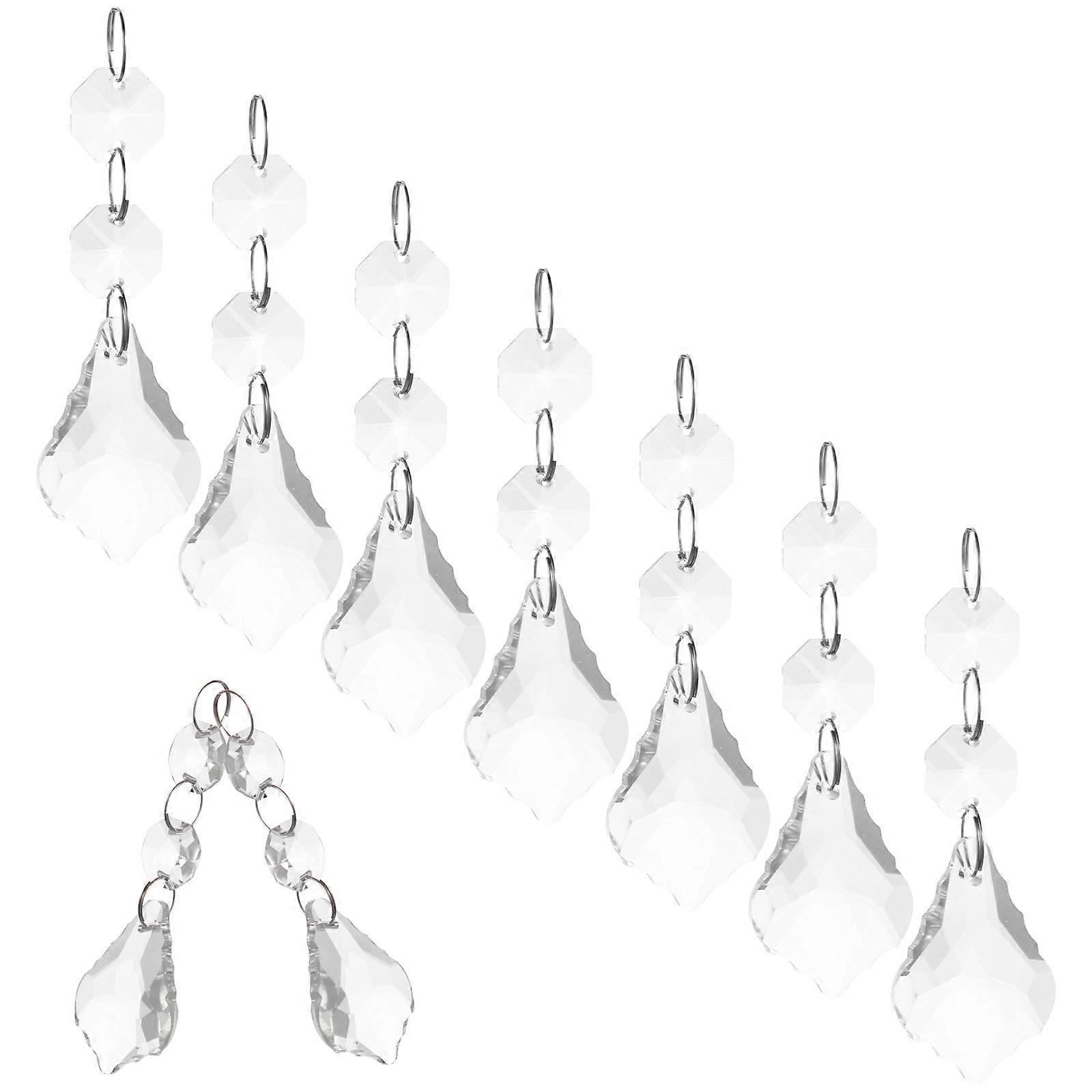 10pcs Crystal Pendants for Light Decorations – Transparent Hanging Prisms for Chandeliers, Windows, Weddings, and Parties – Sparkling Beveled Edge