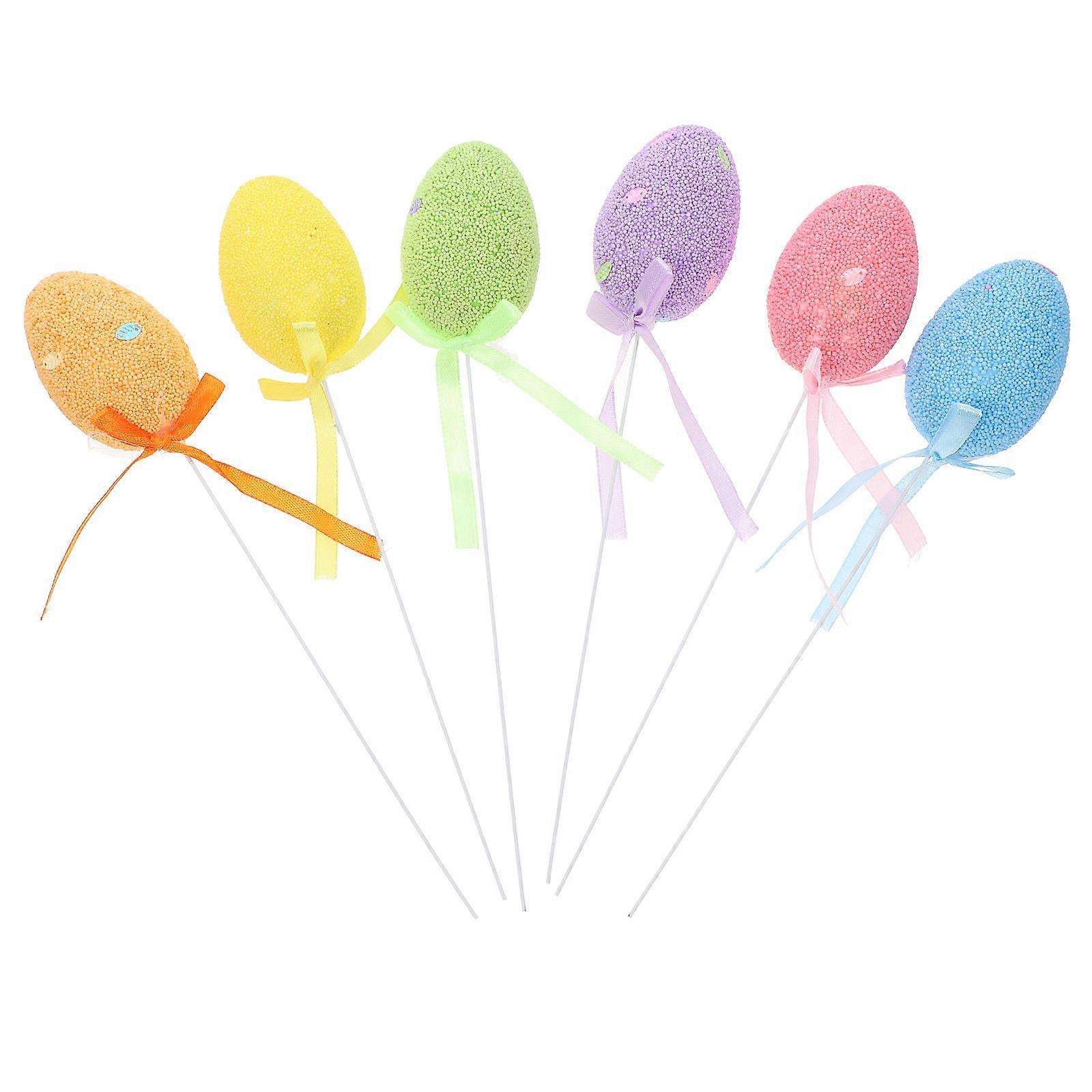Creative Eggs Decor Filler Cupcake Toppers Easter Eggs For Easter Party present Realistic Foam 24x6cm 36Pcs