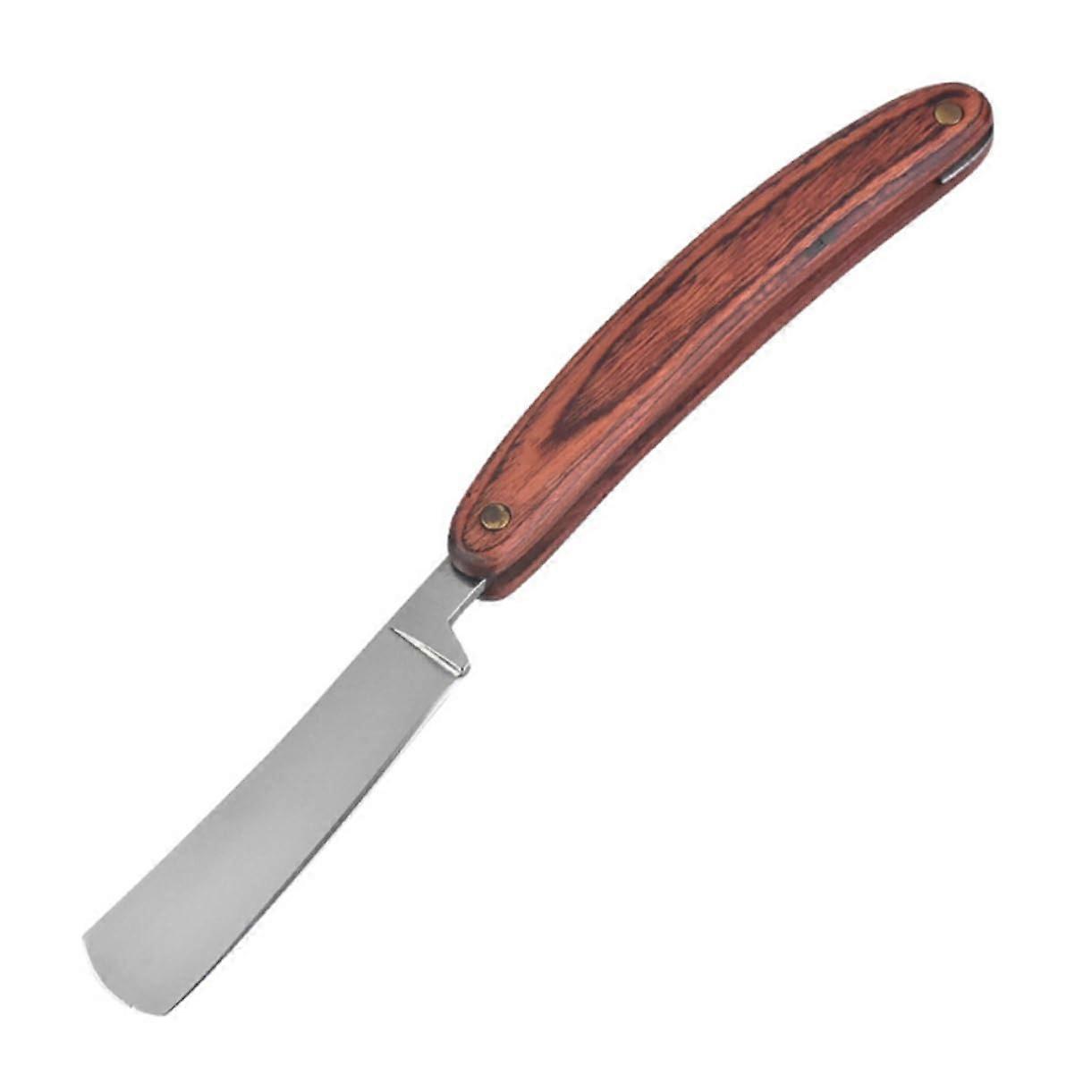 1 piece vintage barber razor shaving knife with wooden handle for manual use, stable and durable for professional salon or  use