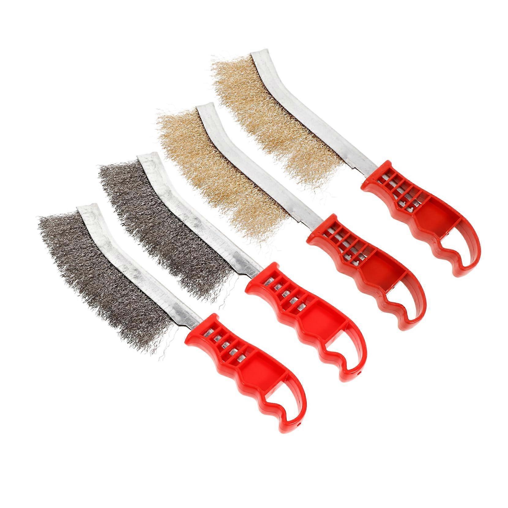Practical grill scrubber 4piece grill brush set multifunctional for the outdoor area and pizza oven 1