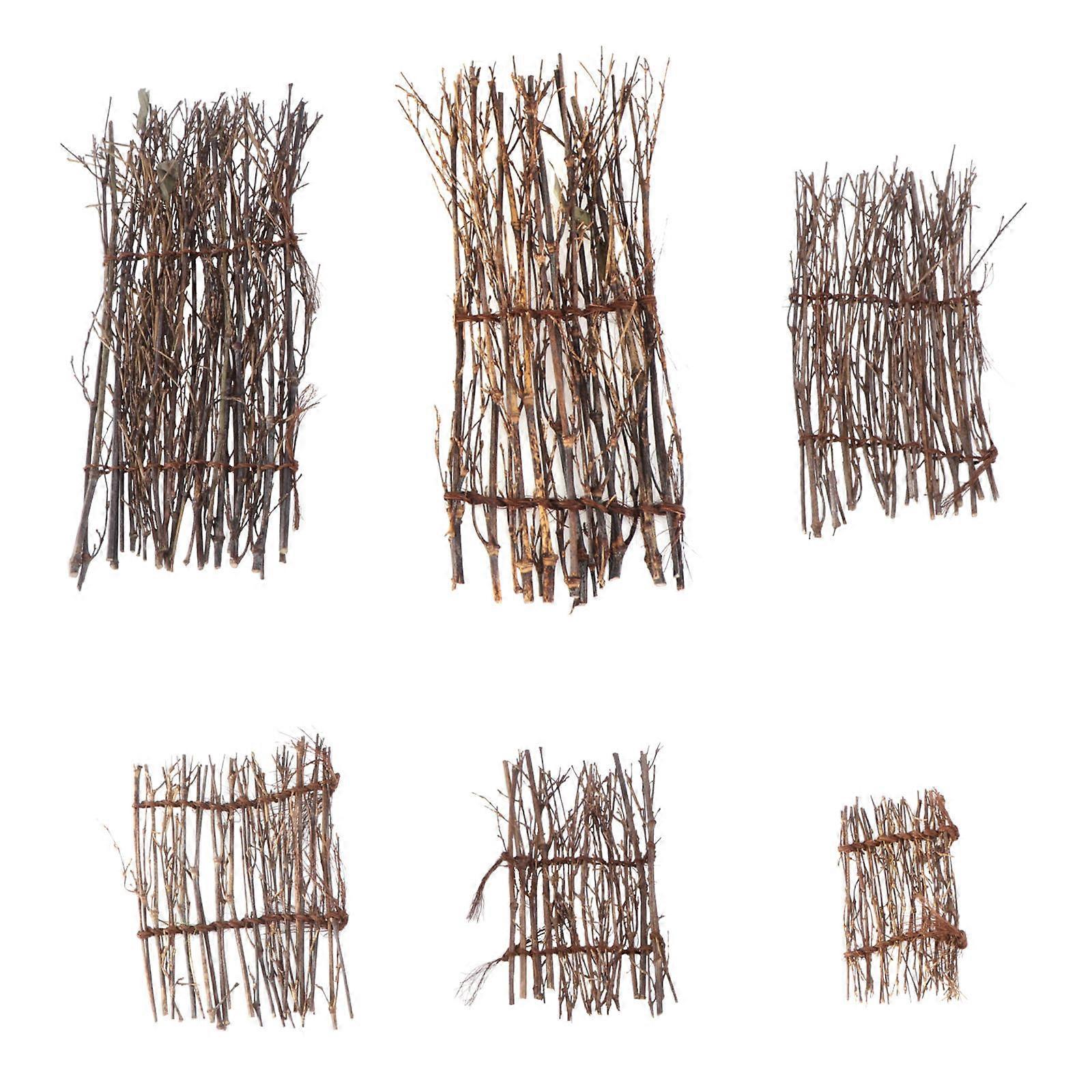 Sushi Making Fence Bamboo Mat Home Decoration Rectangular Brown 30x11cm 6Pcs