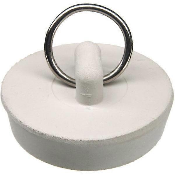 Rubber Drain Plug, White, on Cardboard