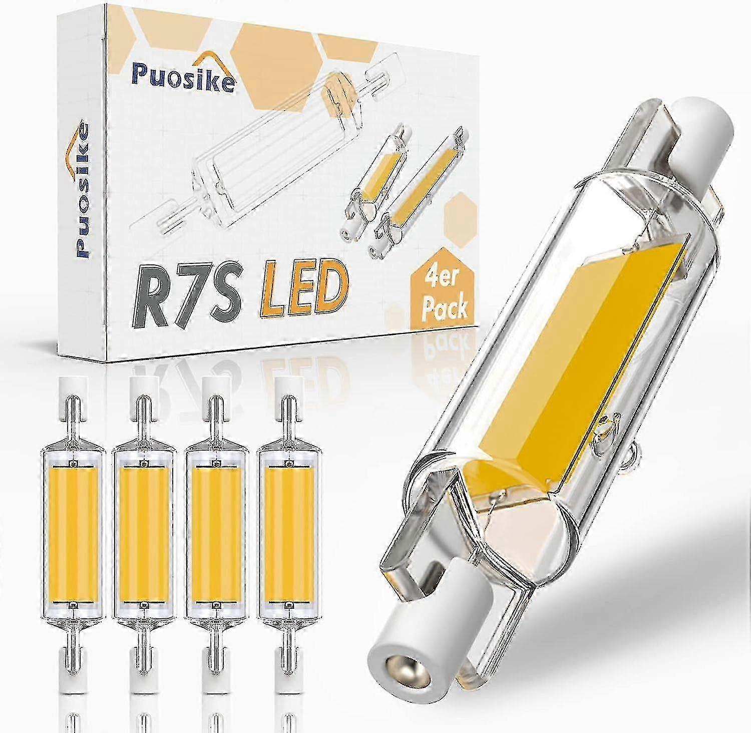 2024 New Models R7s Led 78mm Dimmable 600lm, 10w R7s Led Bulb Warm White 2700k, Replacement J7s Halogen 80w-100w Lamp, R7s Led Cob Linear High Light,