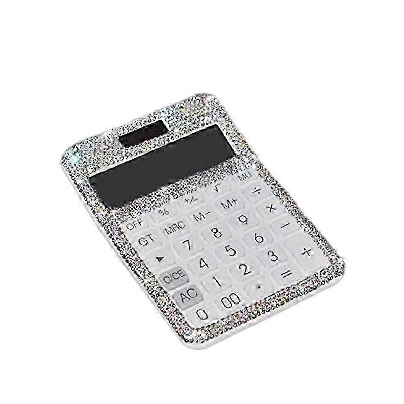 Rhinestone Crystal Dazzling 12 Digit Solar and Battery Dual Power ,LCD Display Calculator for Office