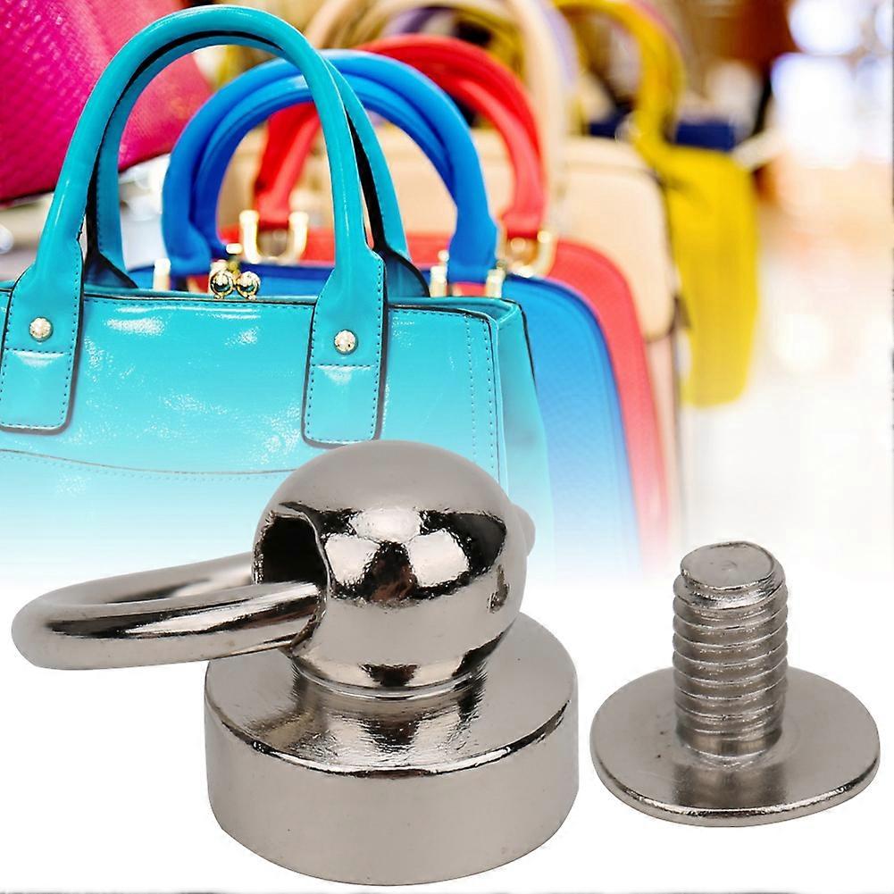 20 Set Stud Rivets 9mm Brass O Ring Head Button Rivet Stud for Leather Craft(Silver )