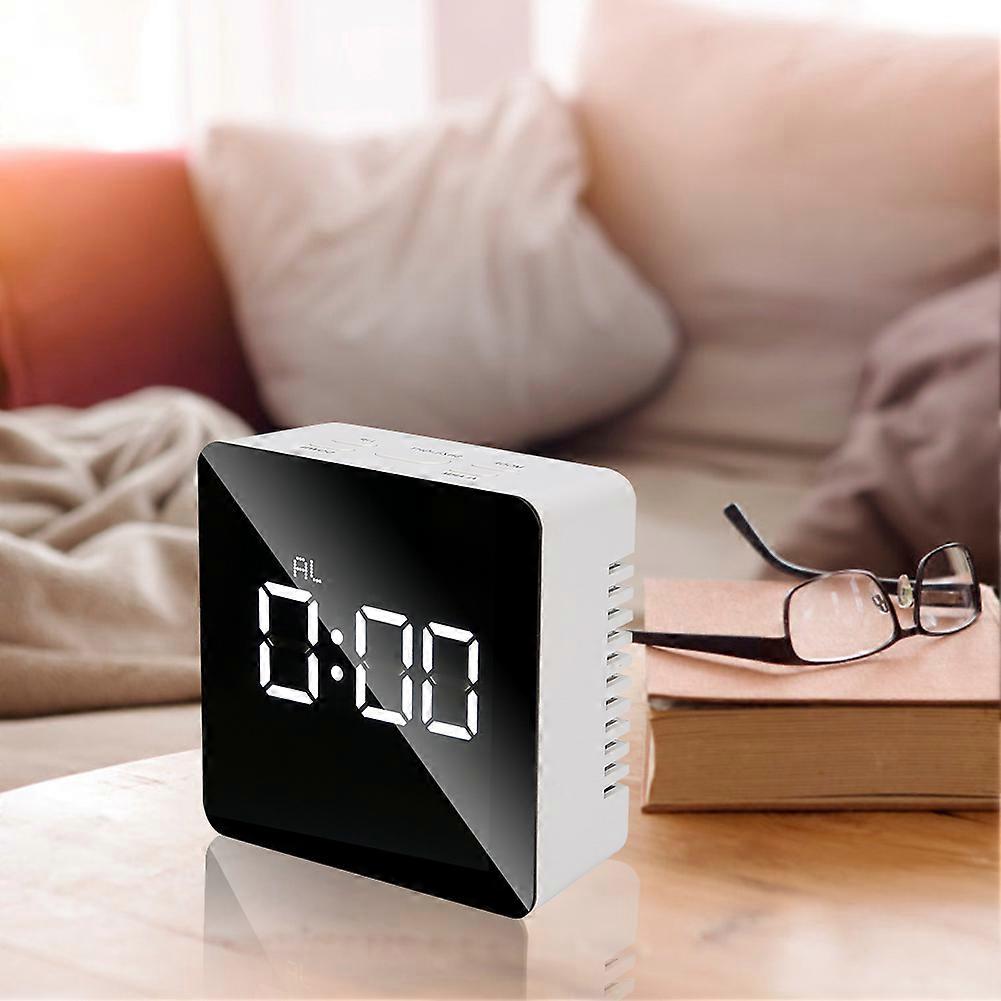 Multi Functional LED Alarm Clock Desktop Makeup Mirror Timer Digital Clock