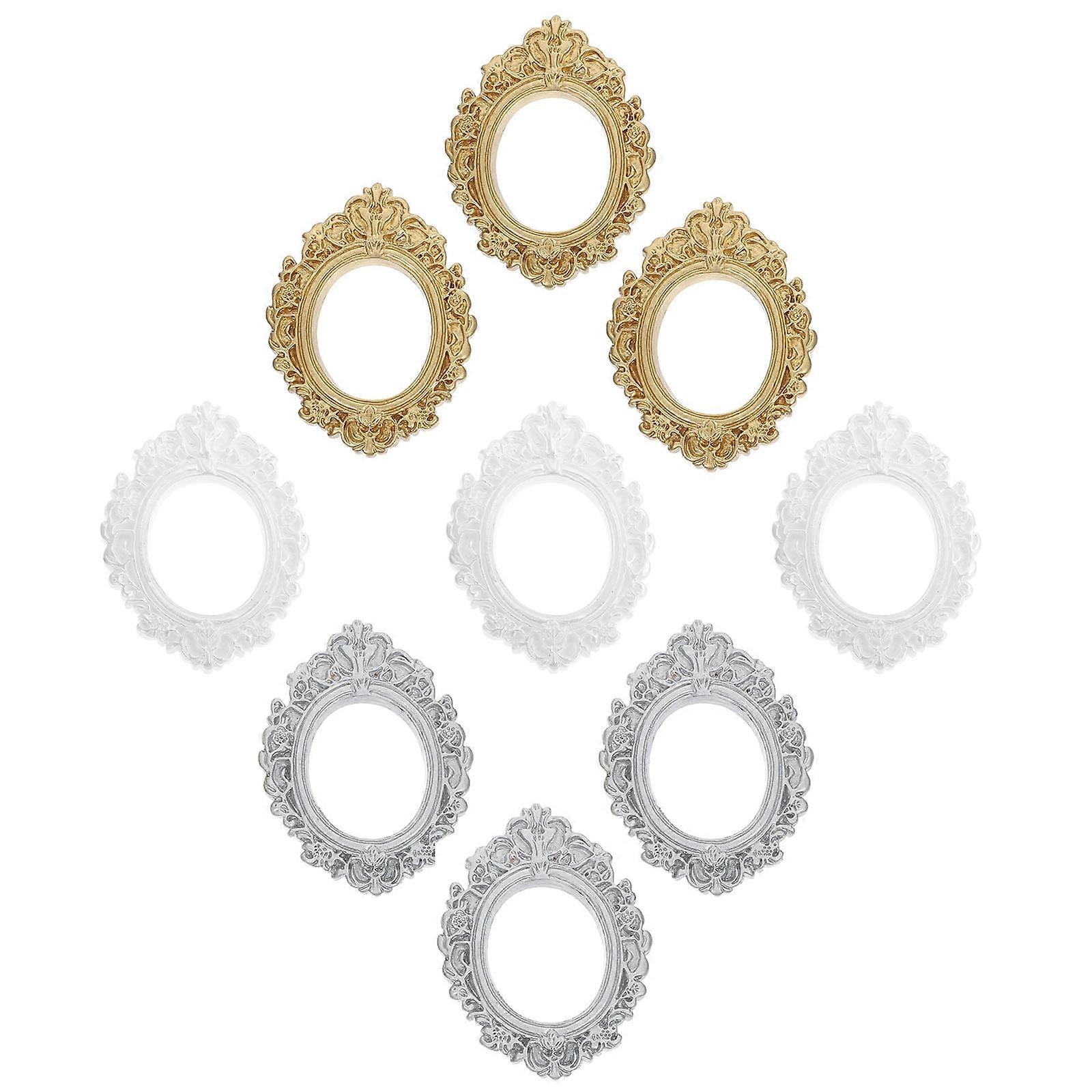 Retro Resin Photo Frame Mini Size Picture Frames Diy Projects Handicraft Enthusiasts Office Use 9Pcs