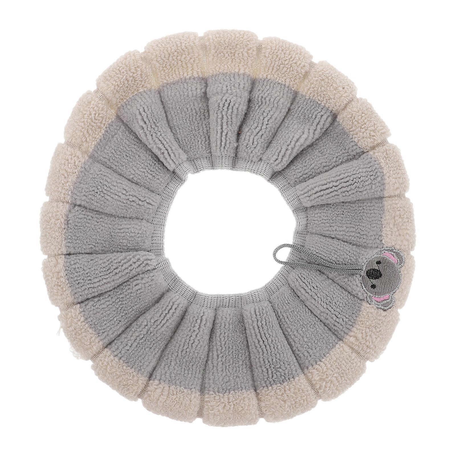 Warm Plush Toilet Seat Cover with Detachable Cushion for Winter Bathroom Use Made of Polyester Multi Color