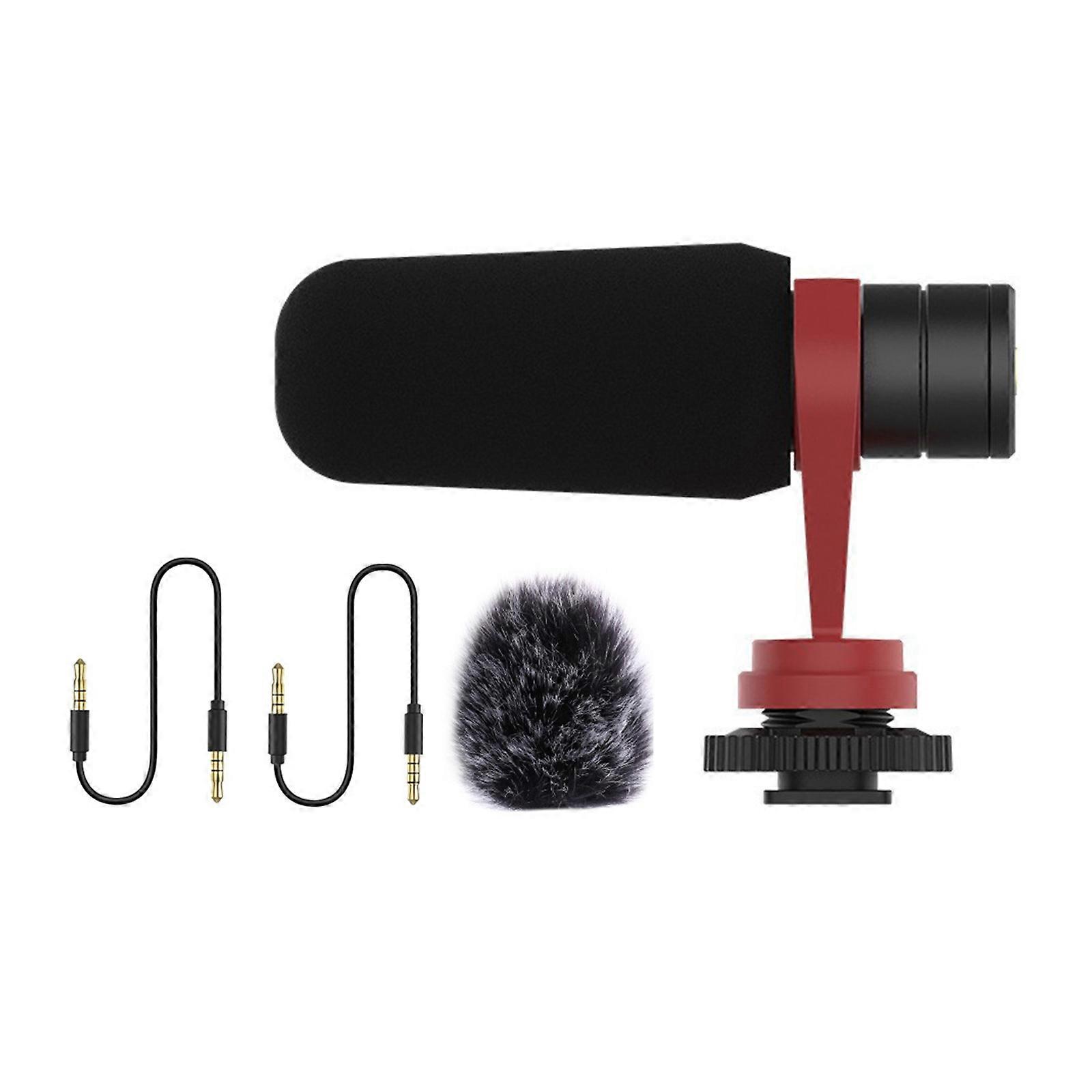 Professional Microphone with Shock Mount For Phone DSLR Camera Smartphone Camera Microphone Lightweight Aluminum Multicolor