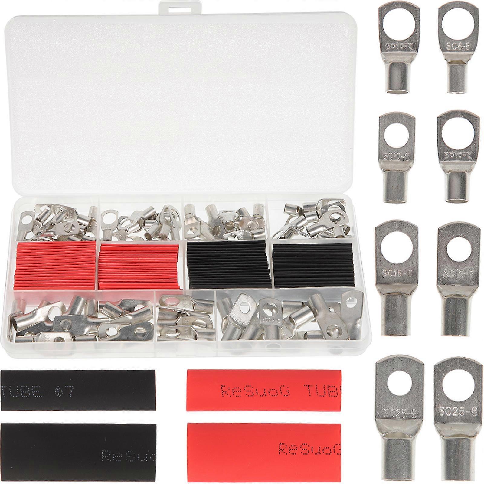 Copper Connector Lugs Electrical Wiring Terminal Connector Kit Assorted Color Insulation 1 Set