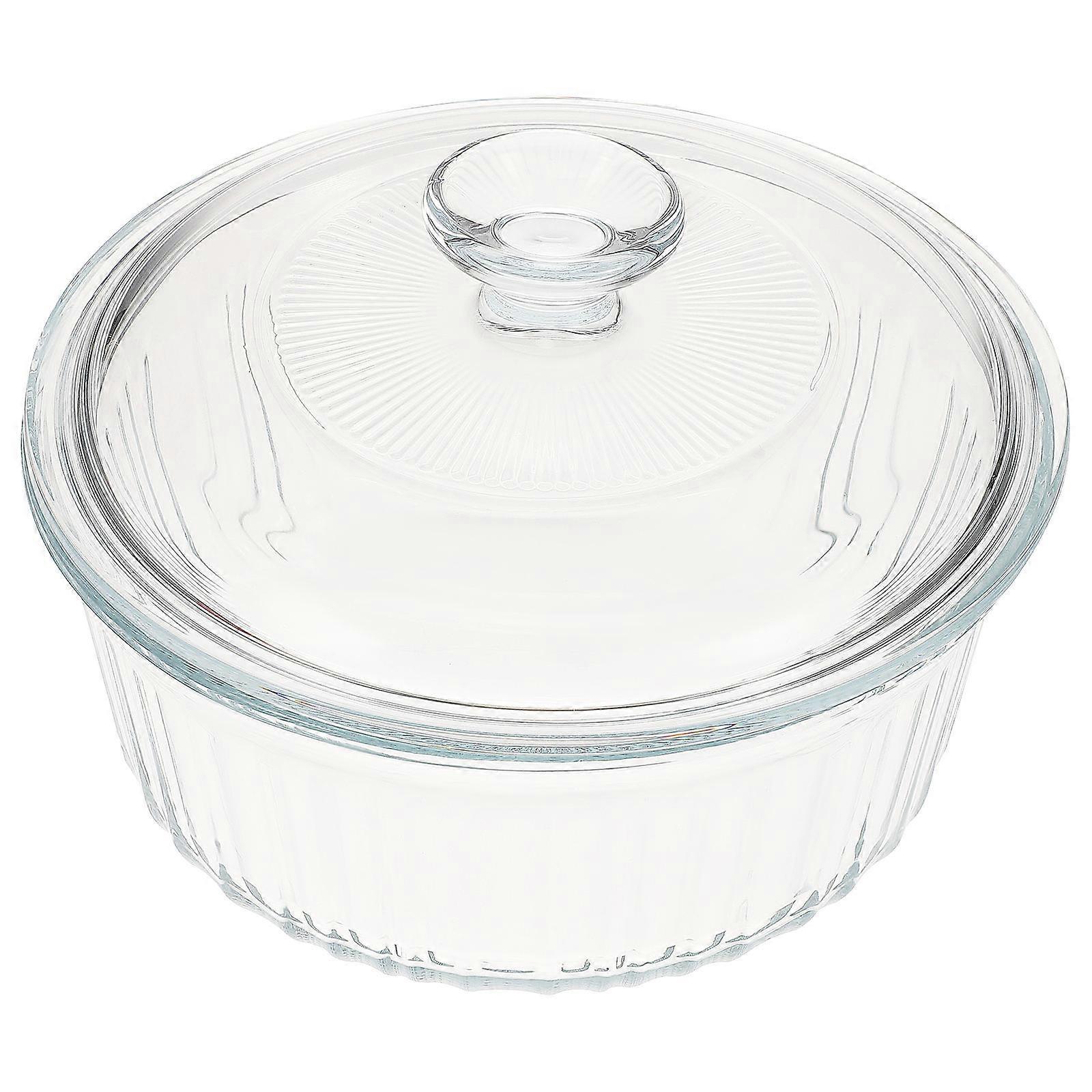 Transparent Glass Casserole Dish with Lid for Kitchen Use High Borosilicate Glass Easy to Clean