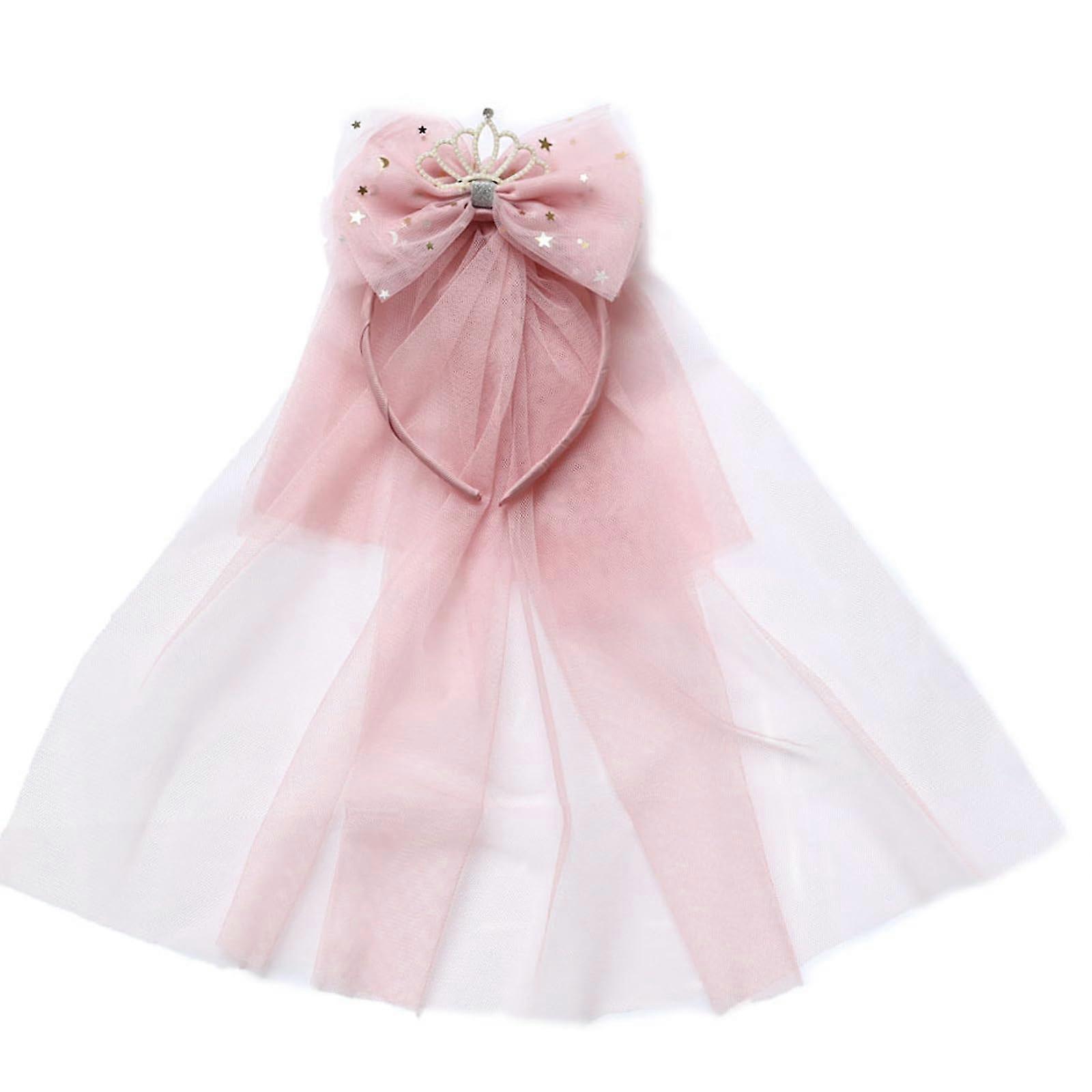 Comfortable Headband With Bow And Mesh Fabric For Birthday Parties Kids Costume Accessory For Ages 1-8
