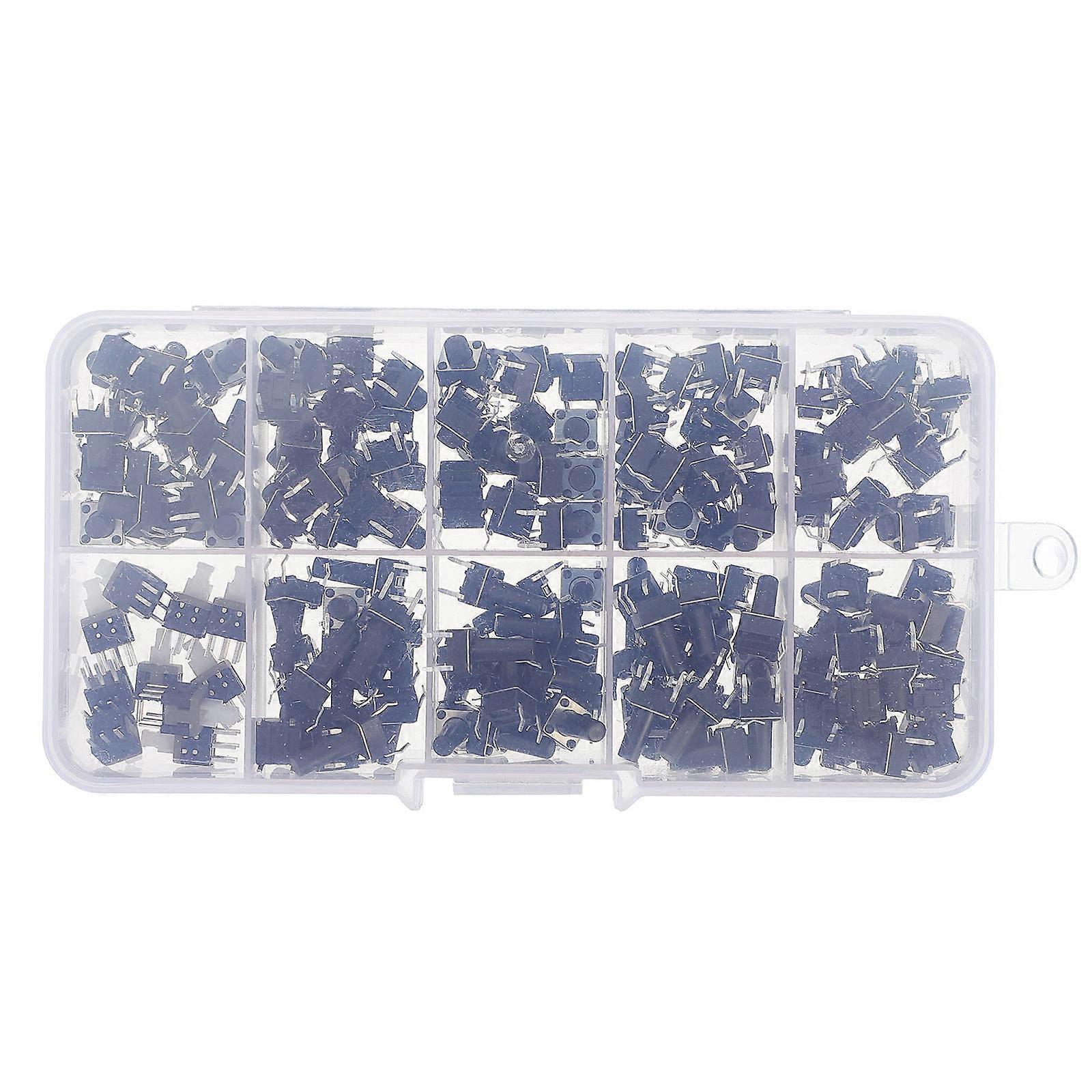 180PCS High Precision Momentary Tact Switch Kit Light Touch Button with Pin Contacts for and Electrical Projects